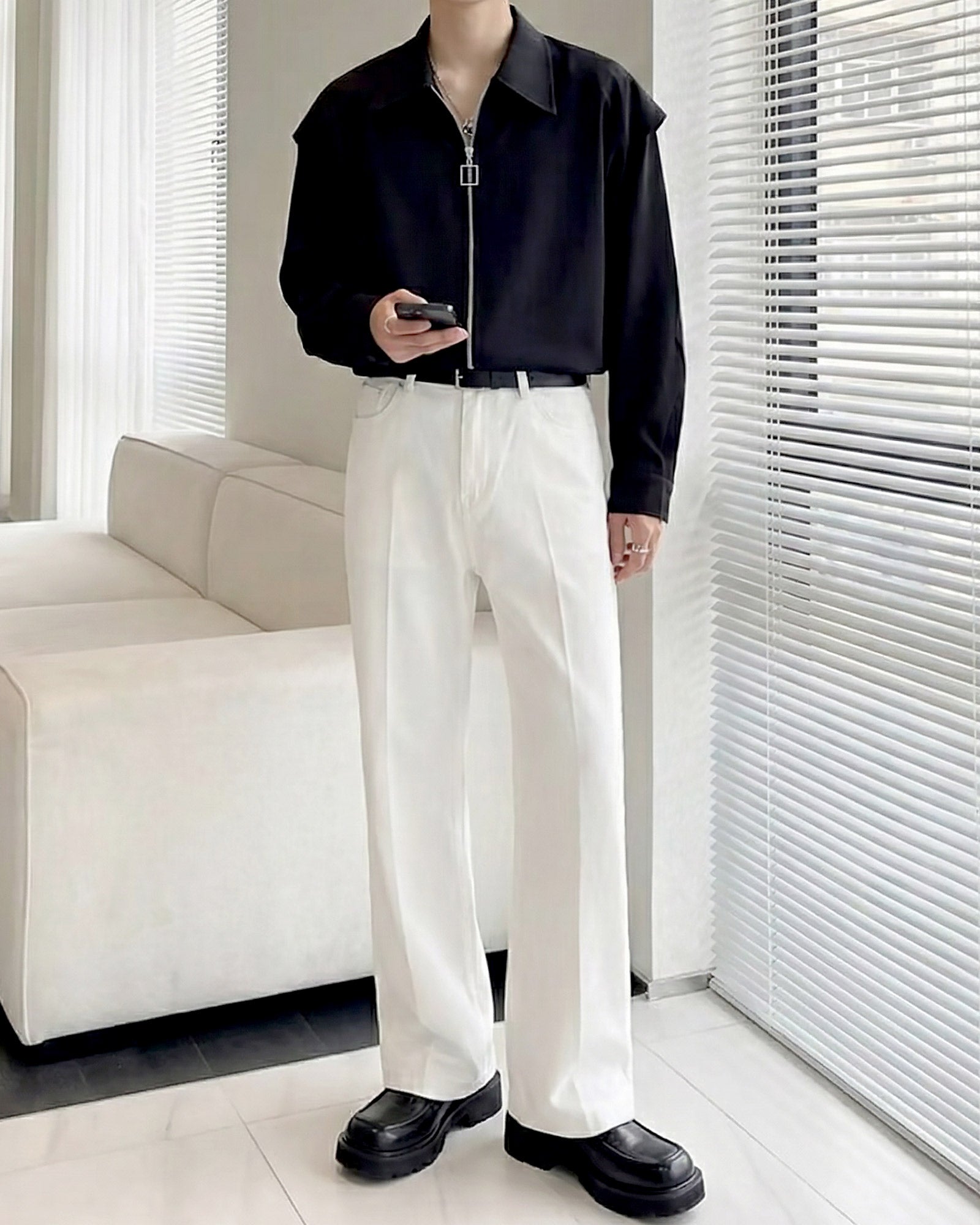 エッジラインモードジップシャツ Ot20150