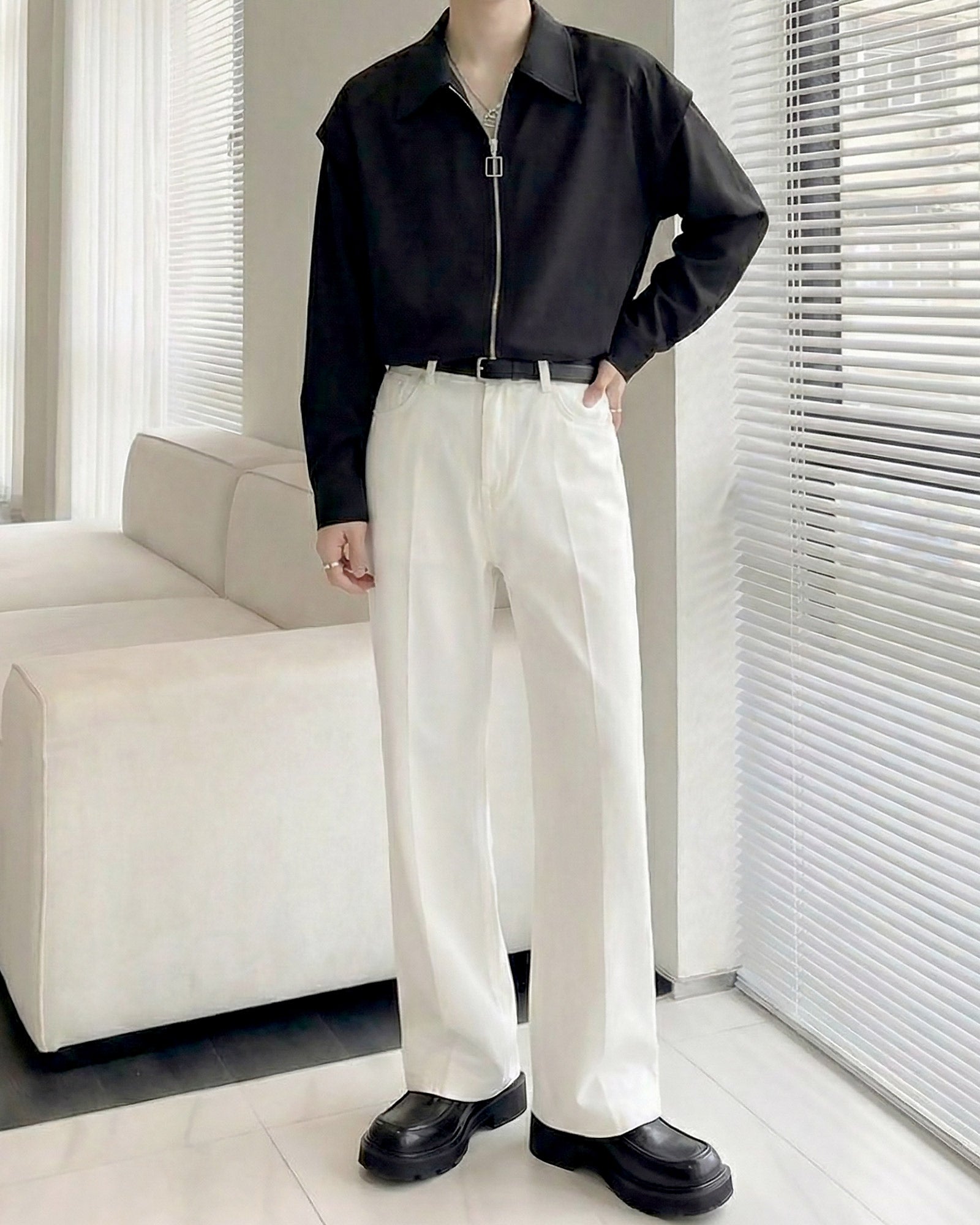 エッジラインモードジップシャツ Ot20150