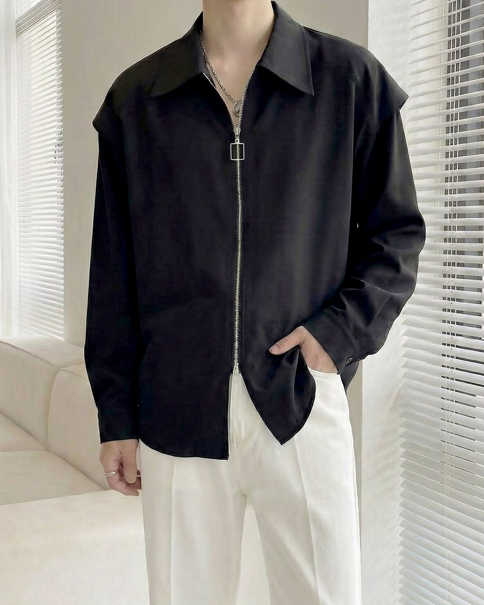 エッジラインモードジップシャツ Ot20150