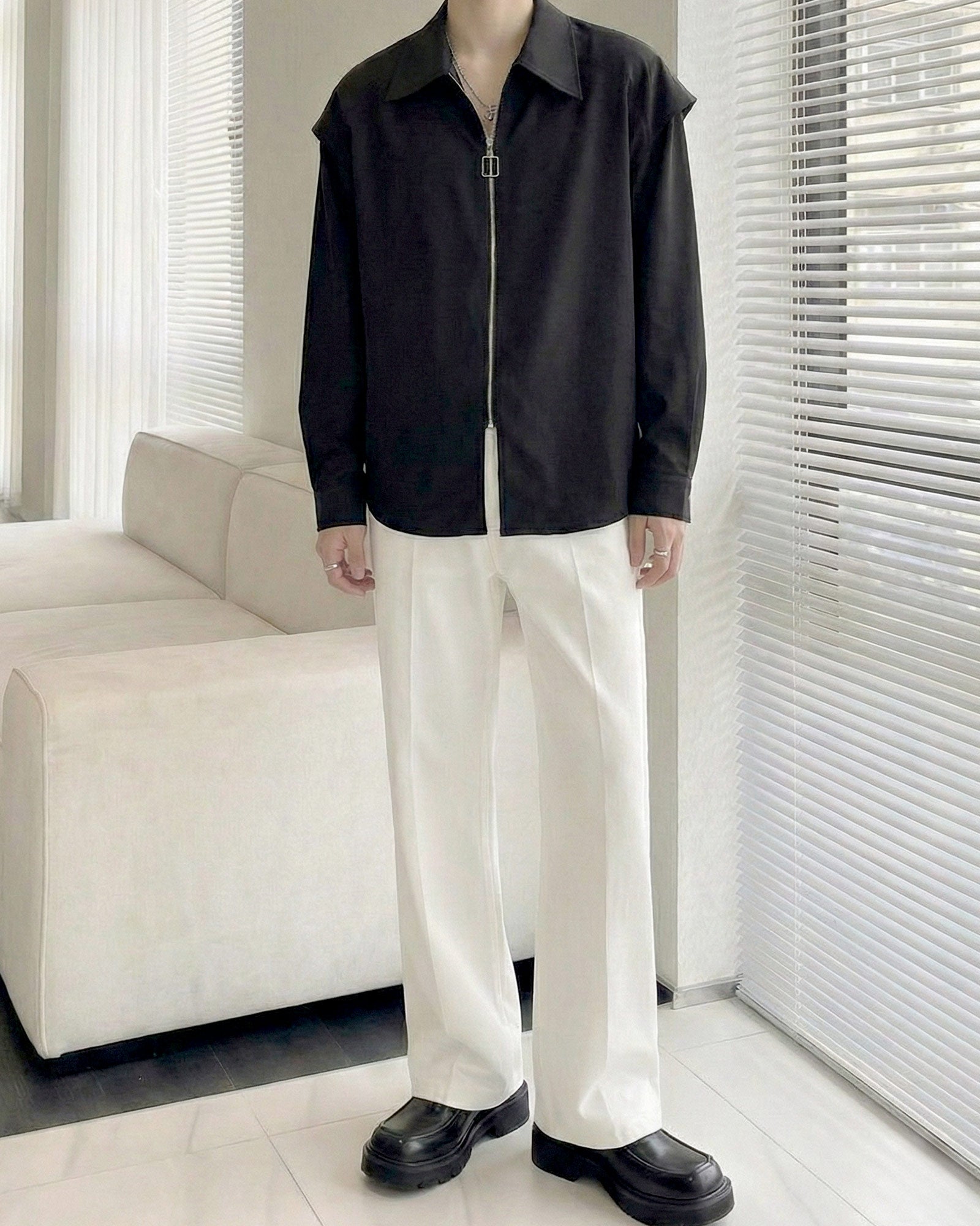 エッジラインモードジップシャツ Ot20150