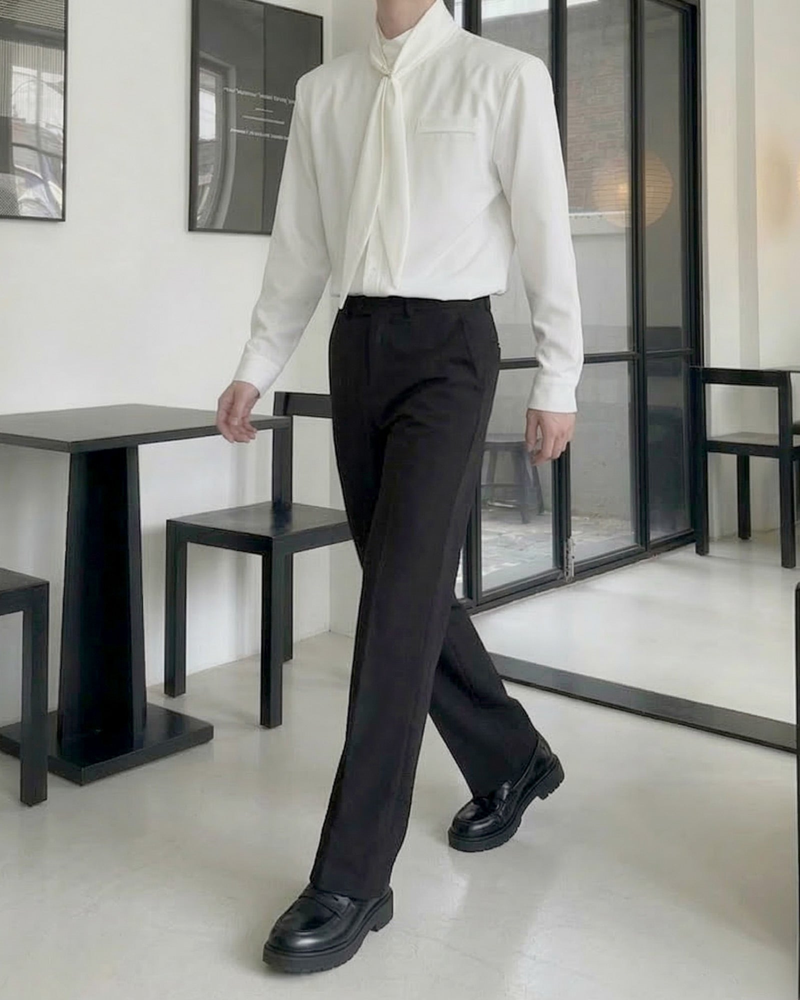 スカーフタイラグジュアリーモードシャツ Ot20155