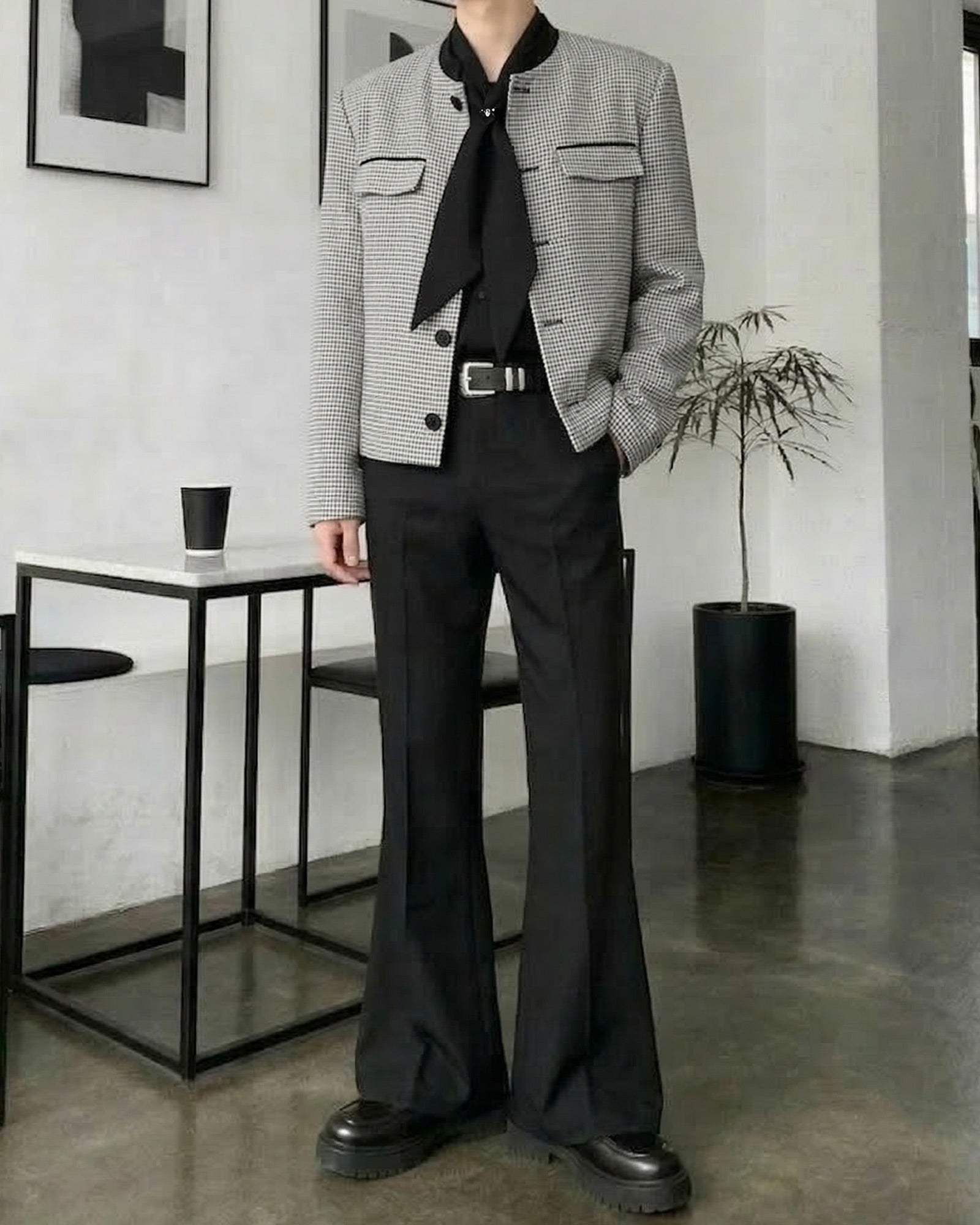 スカーフタイラグジュアリーモードシャツ Ot20155