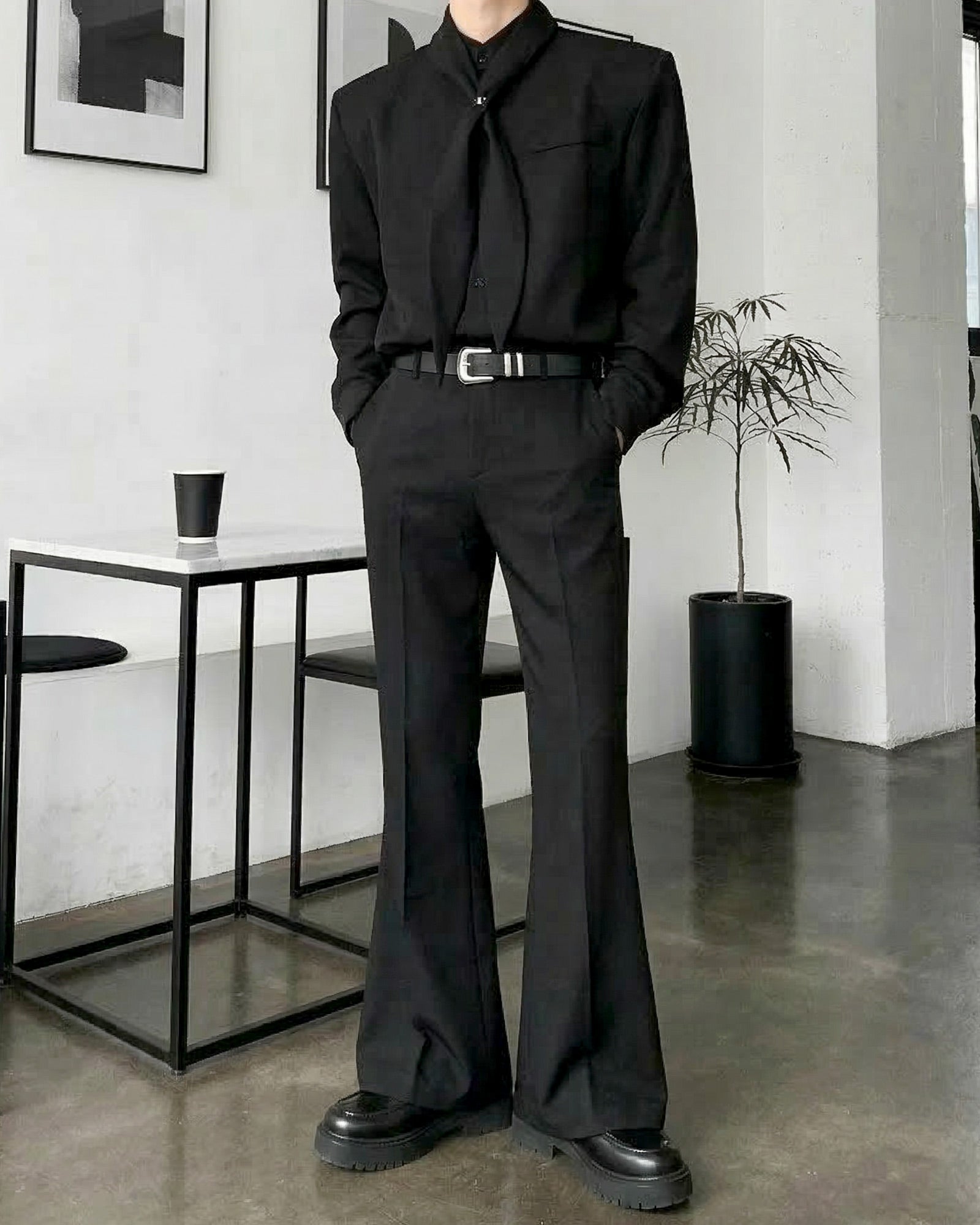 スカーフタイラグジュアリーモードシャツ Ot20155