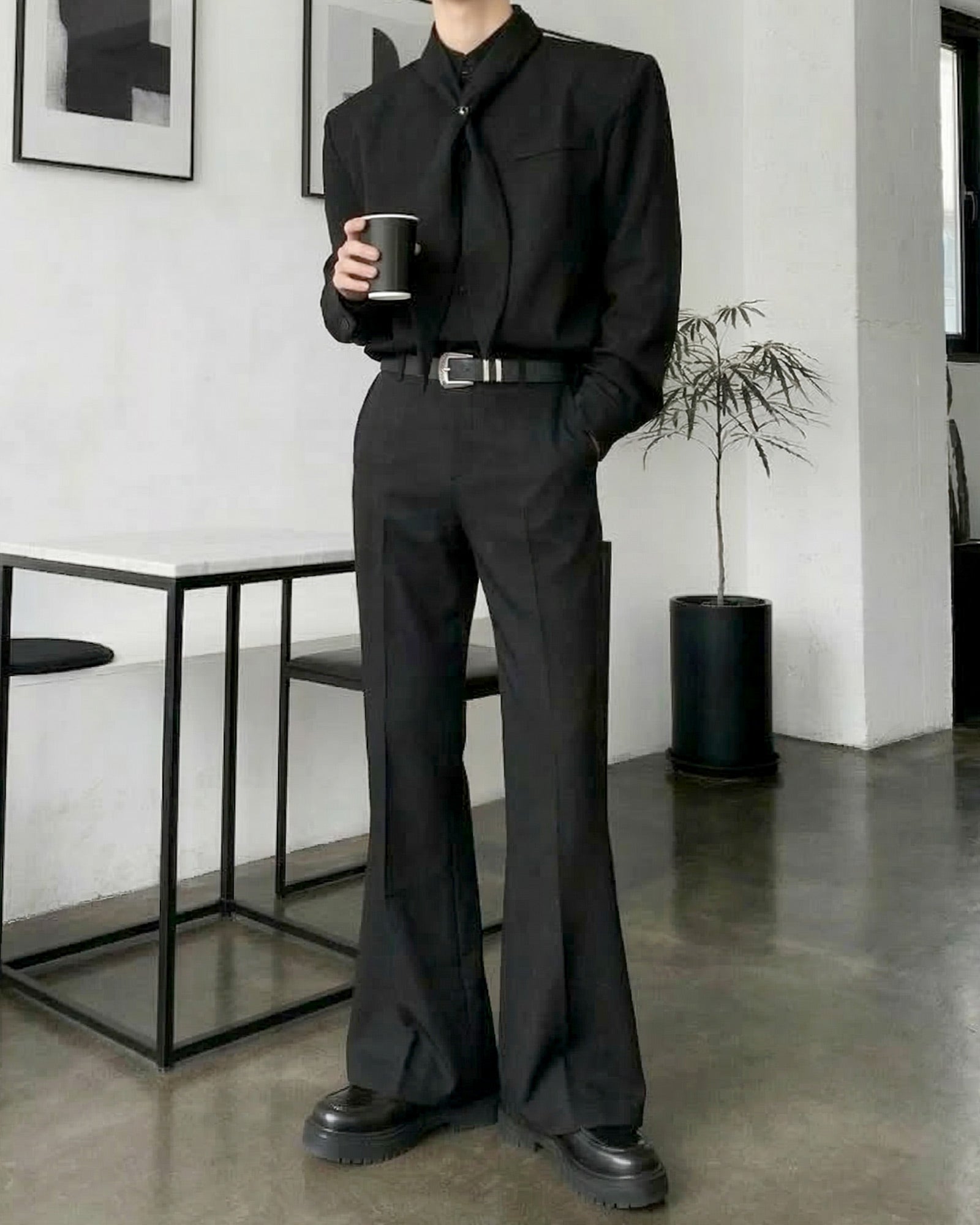 スカーフタイラグジュアリーモードシャツ Ot20155