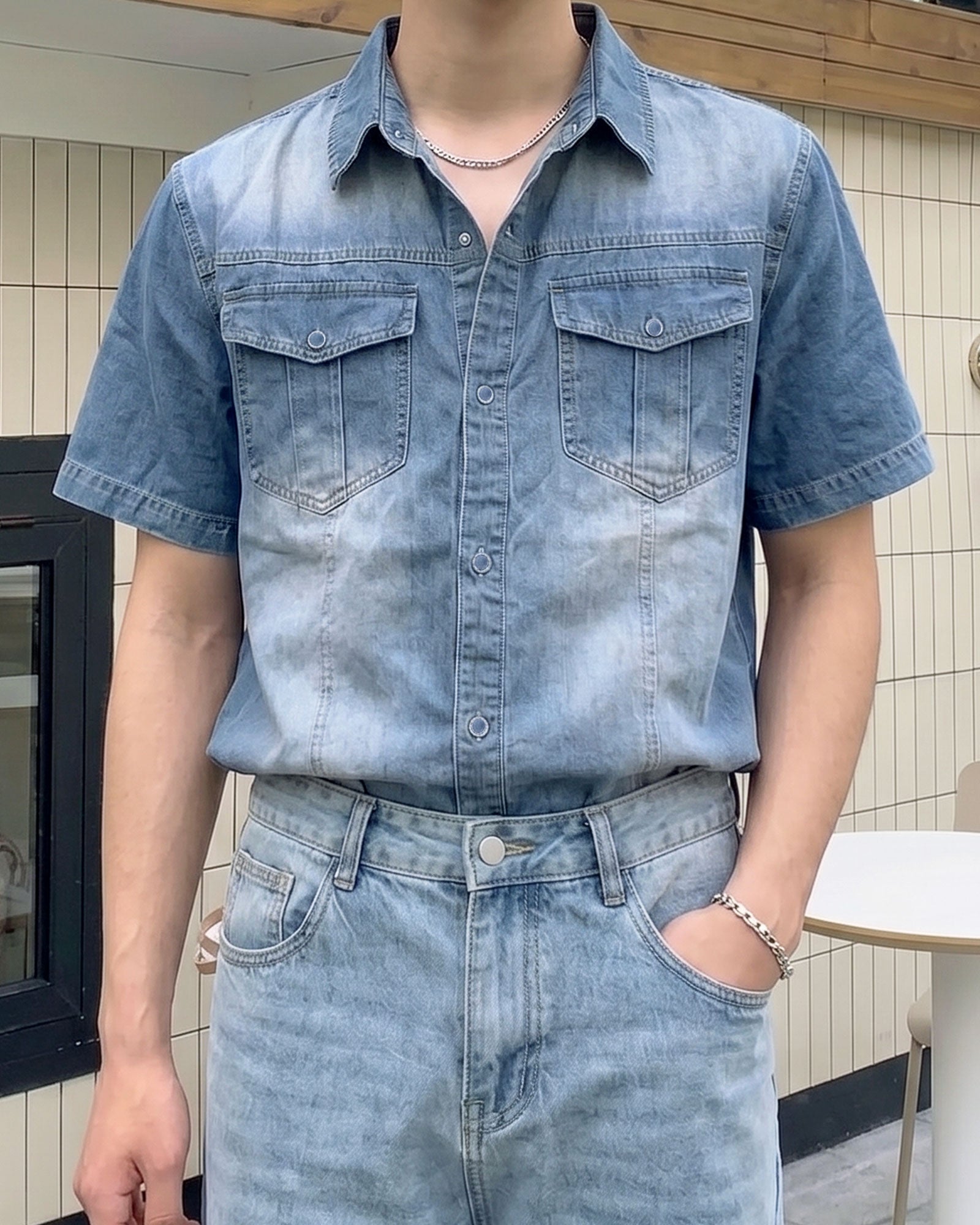 ウォッシュドデニムシャツ Ot20169