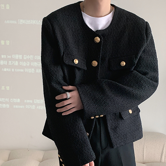 ラグジュアリーノーカラージャケットOt1535|韓国メンズファッション