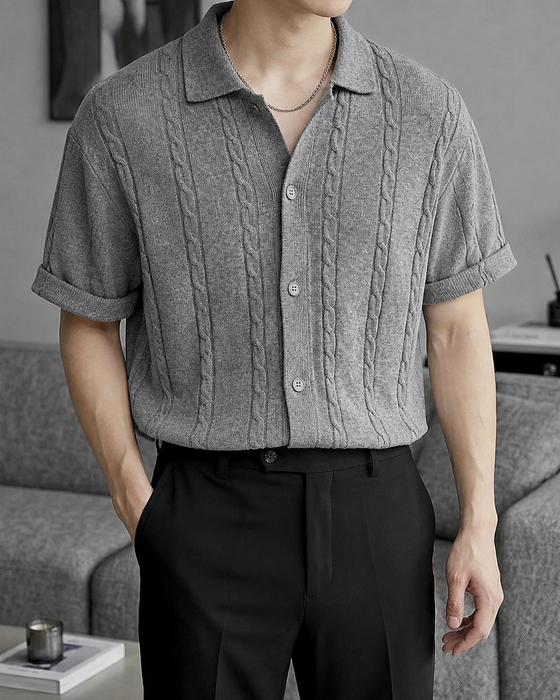 ジャガードシャツニット Ot20206