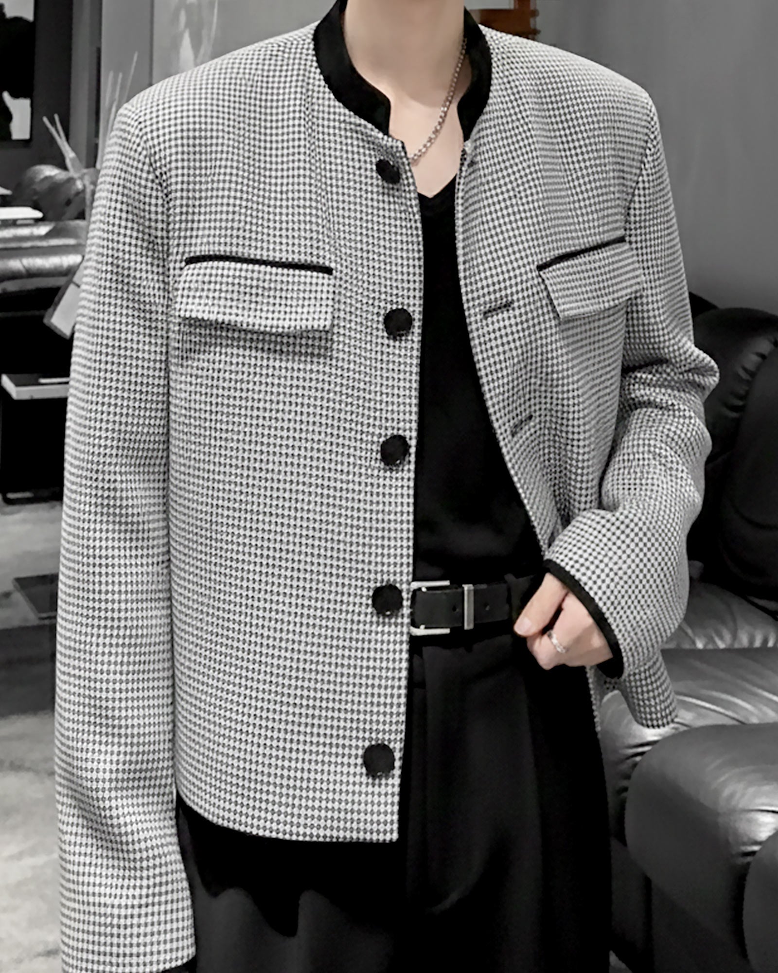 ハウンドチェックショートジャケット Ot30052