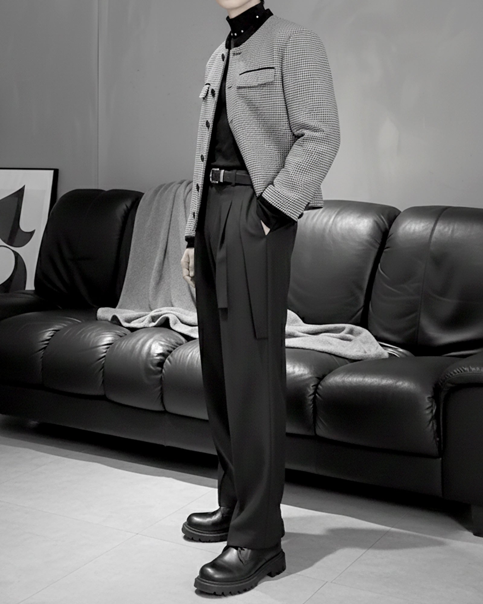 ハウンドチェックショートジャケット Ot30052