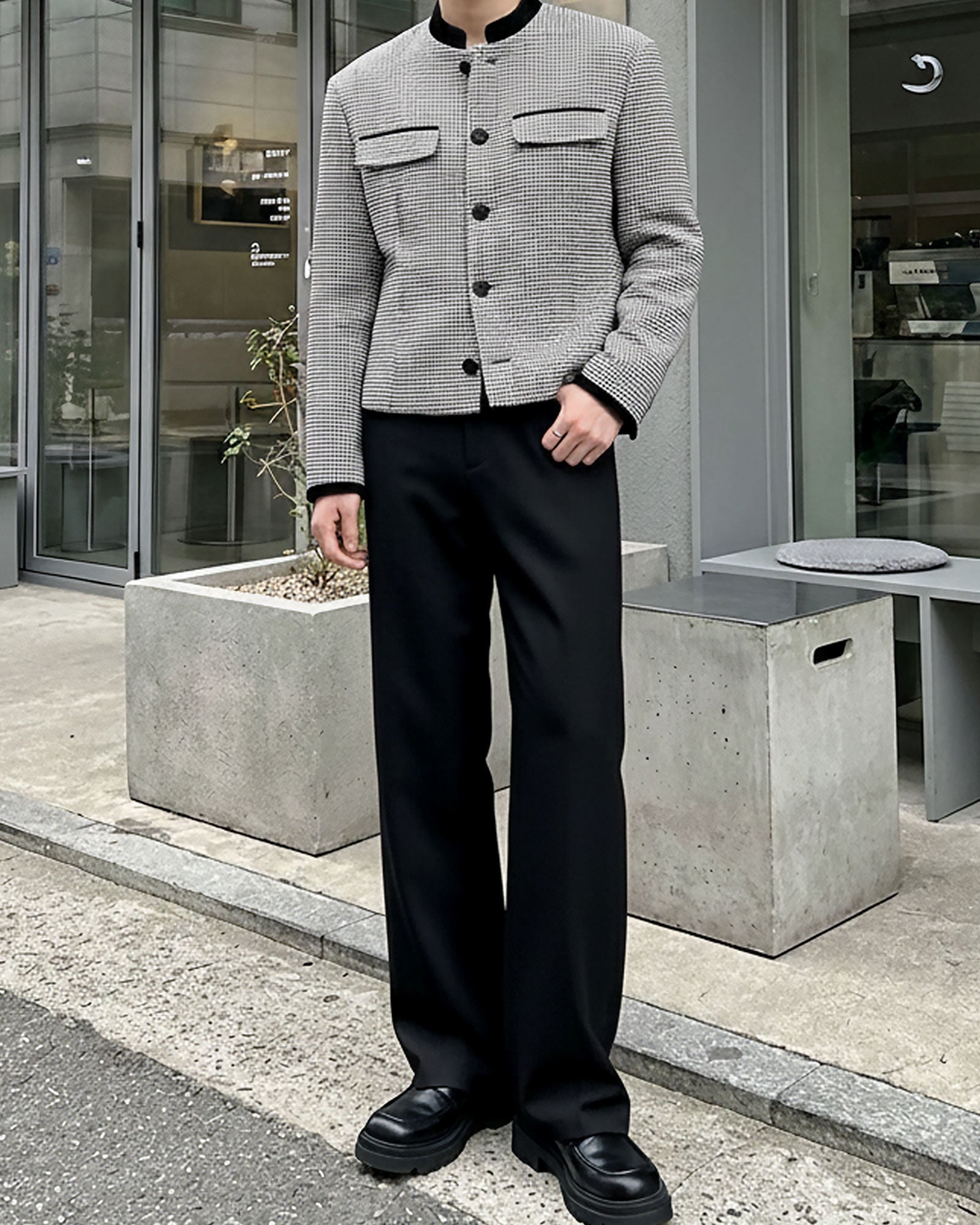 ハウンドチェックショートジャケット Ot30052