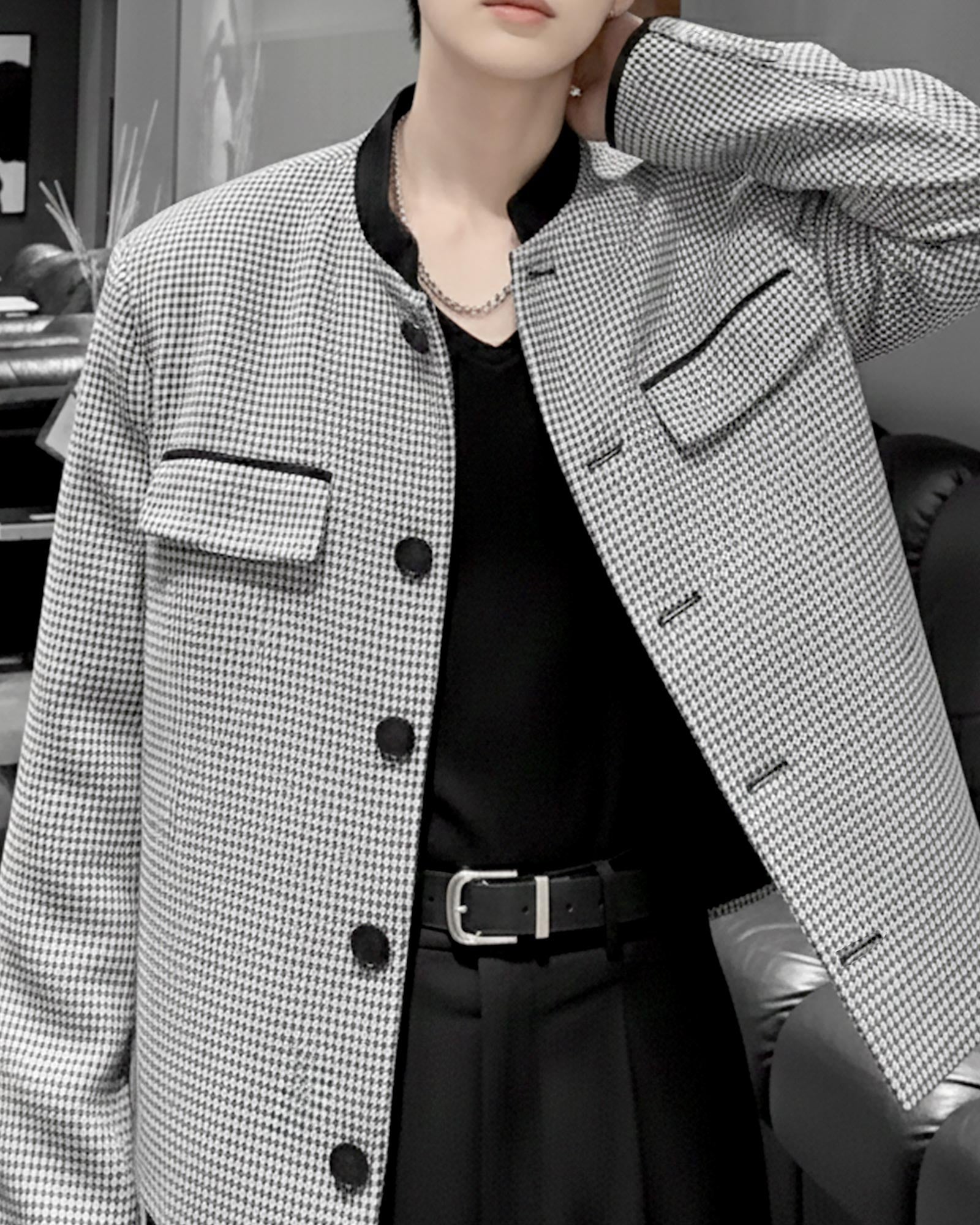 ハウンドチェックショートジャケット Ot30052