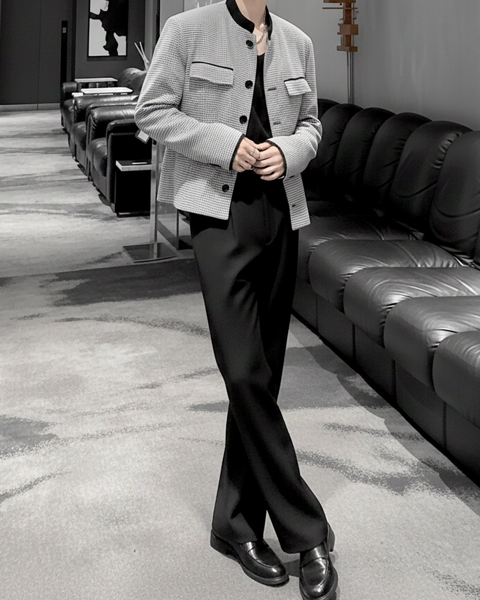 ハウンドチェックショートジャケット Ot30052