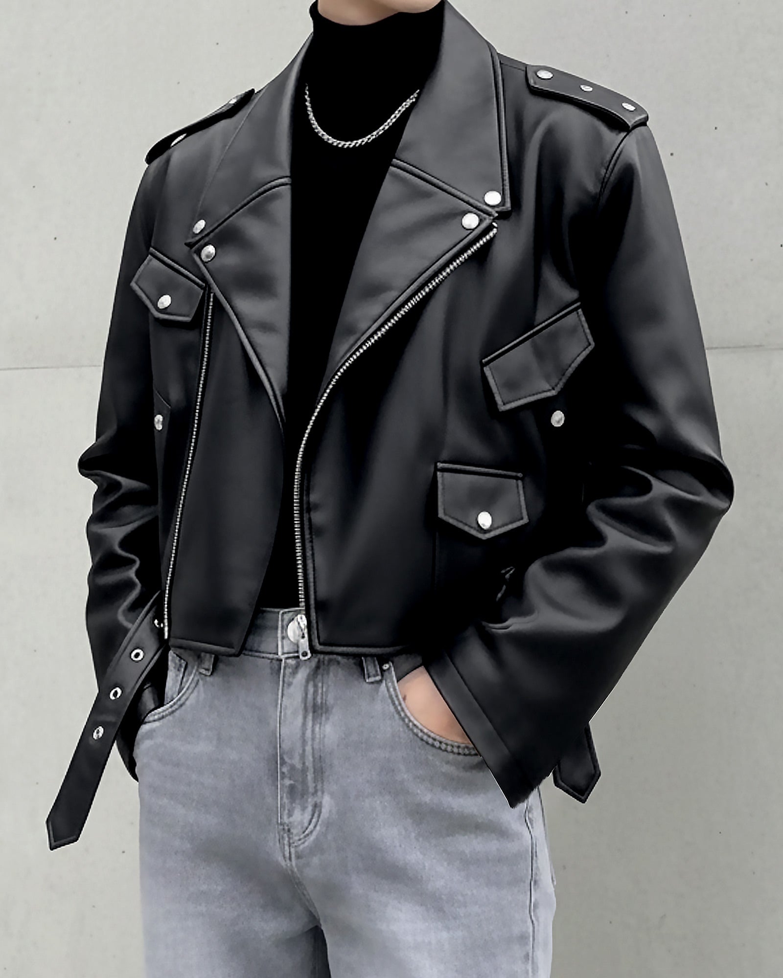 PUレザーライダースショートジャケット Ot30062