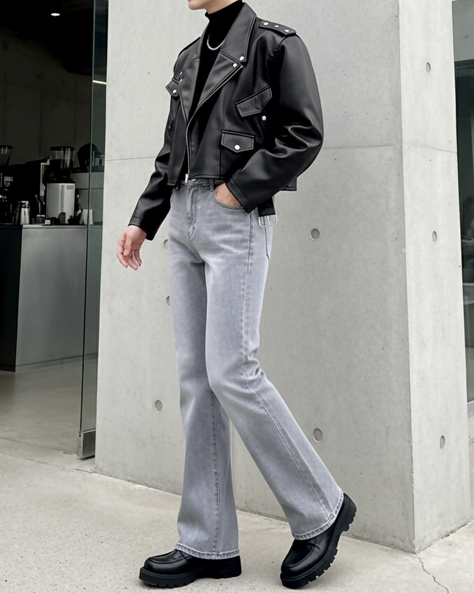 PUレザーライダースショートジャケット Ot30062