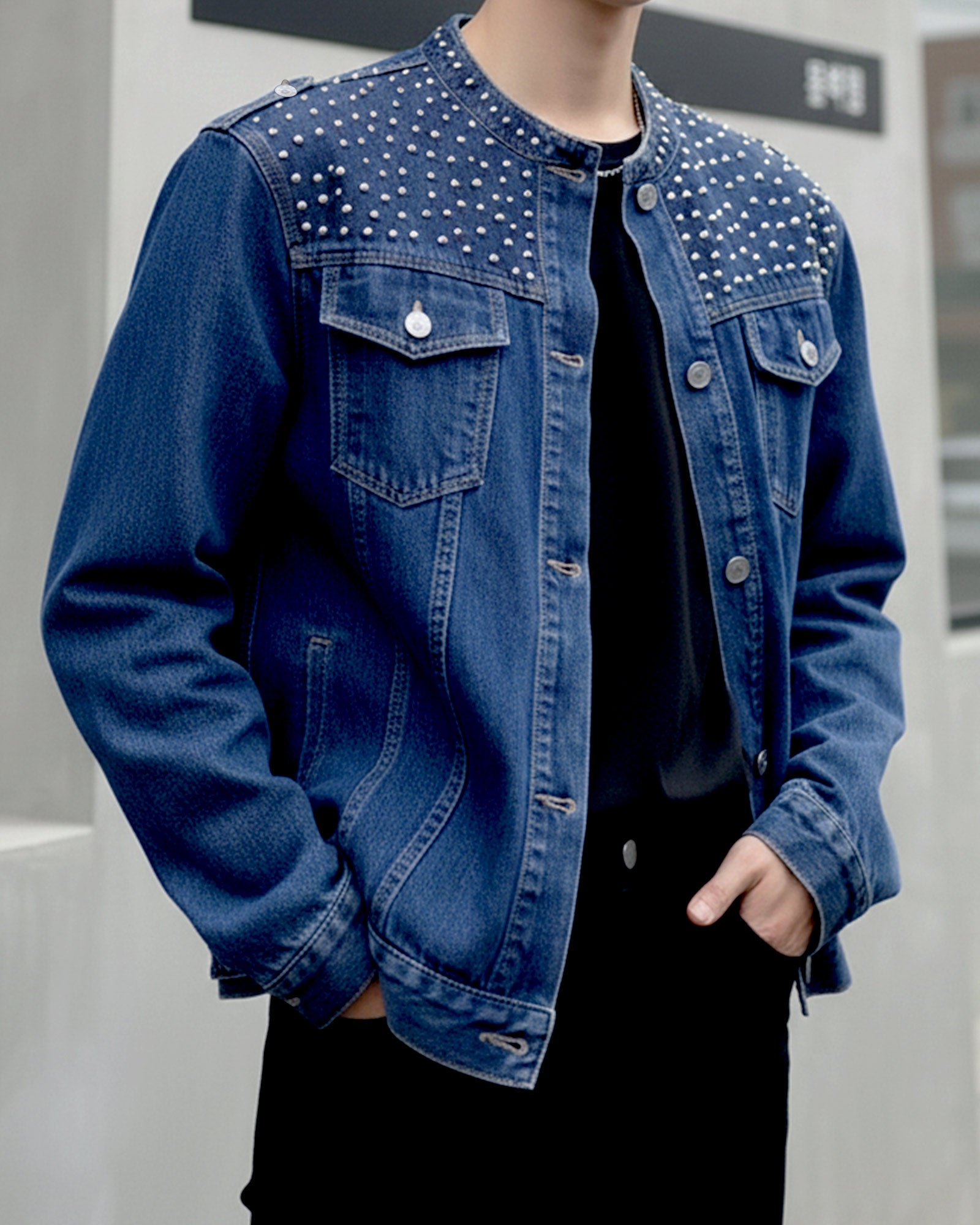 デコデニムノーカラージャケット Ot30063