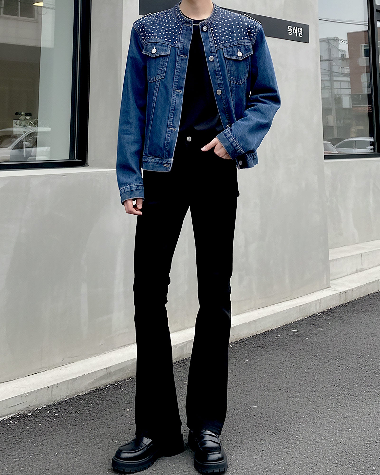 デコデニムノーカラージャケット Ot30063