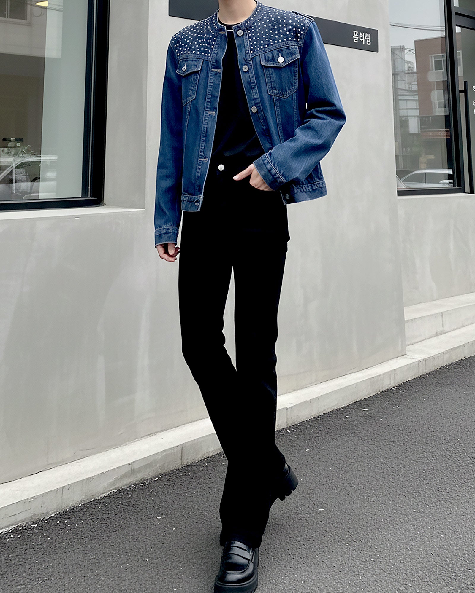 デコデニムノーカラージャケット Ot30063