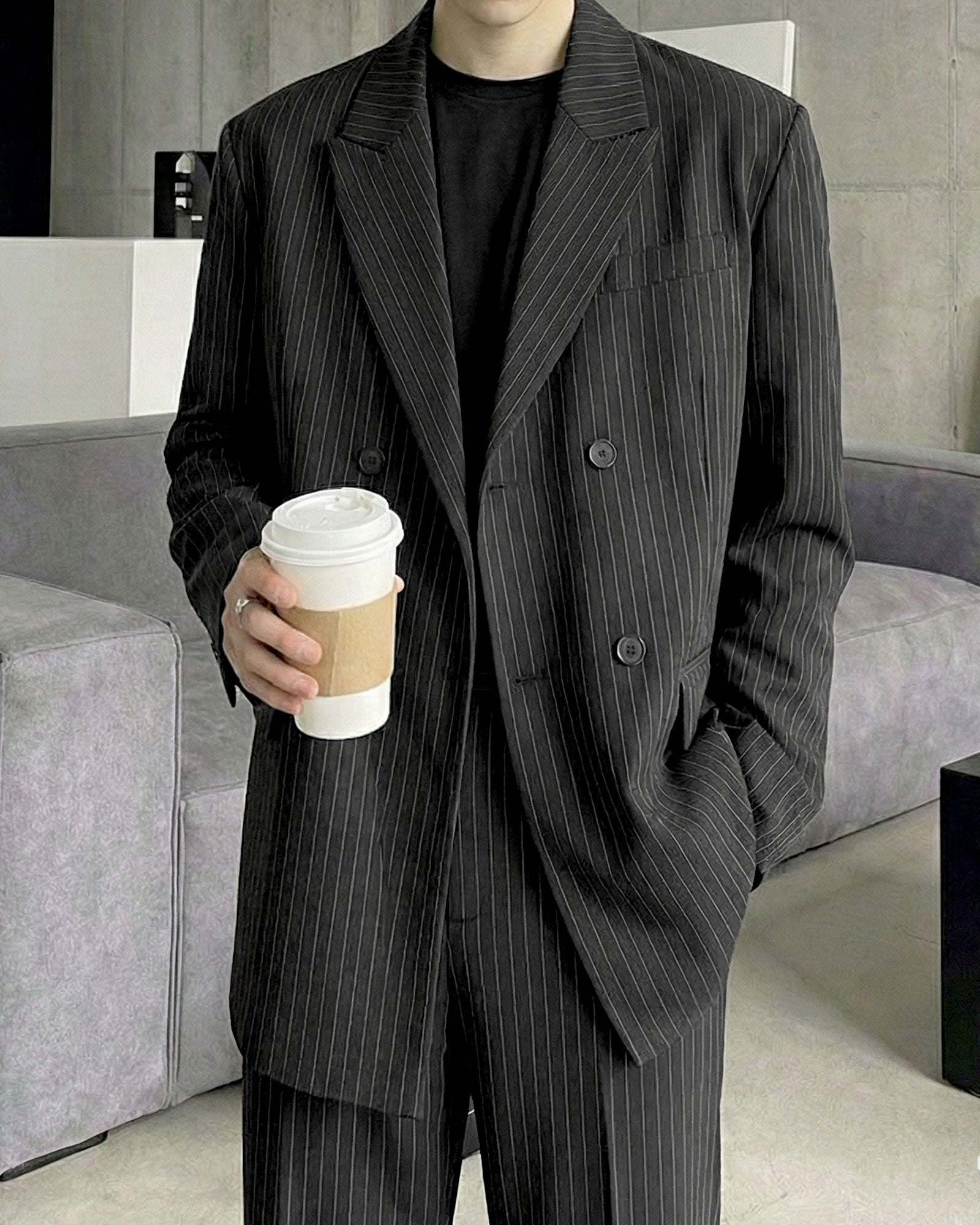 ストライプルーズテーラードセットアップ Ot30066