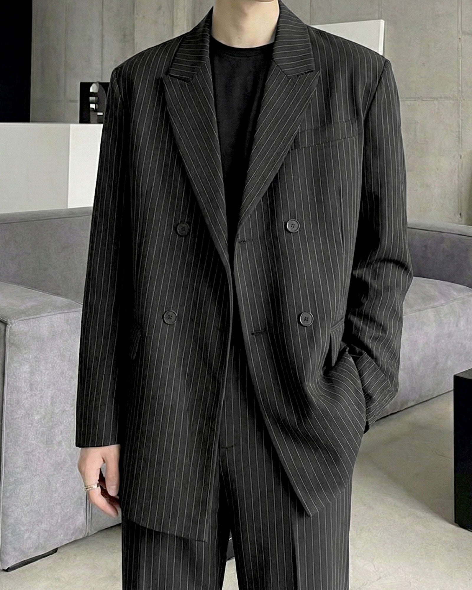 ストライプルーズテーラードセットアップ Ot30066