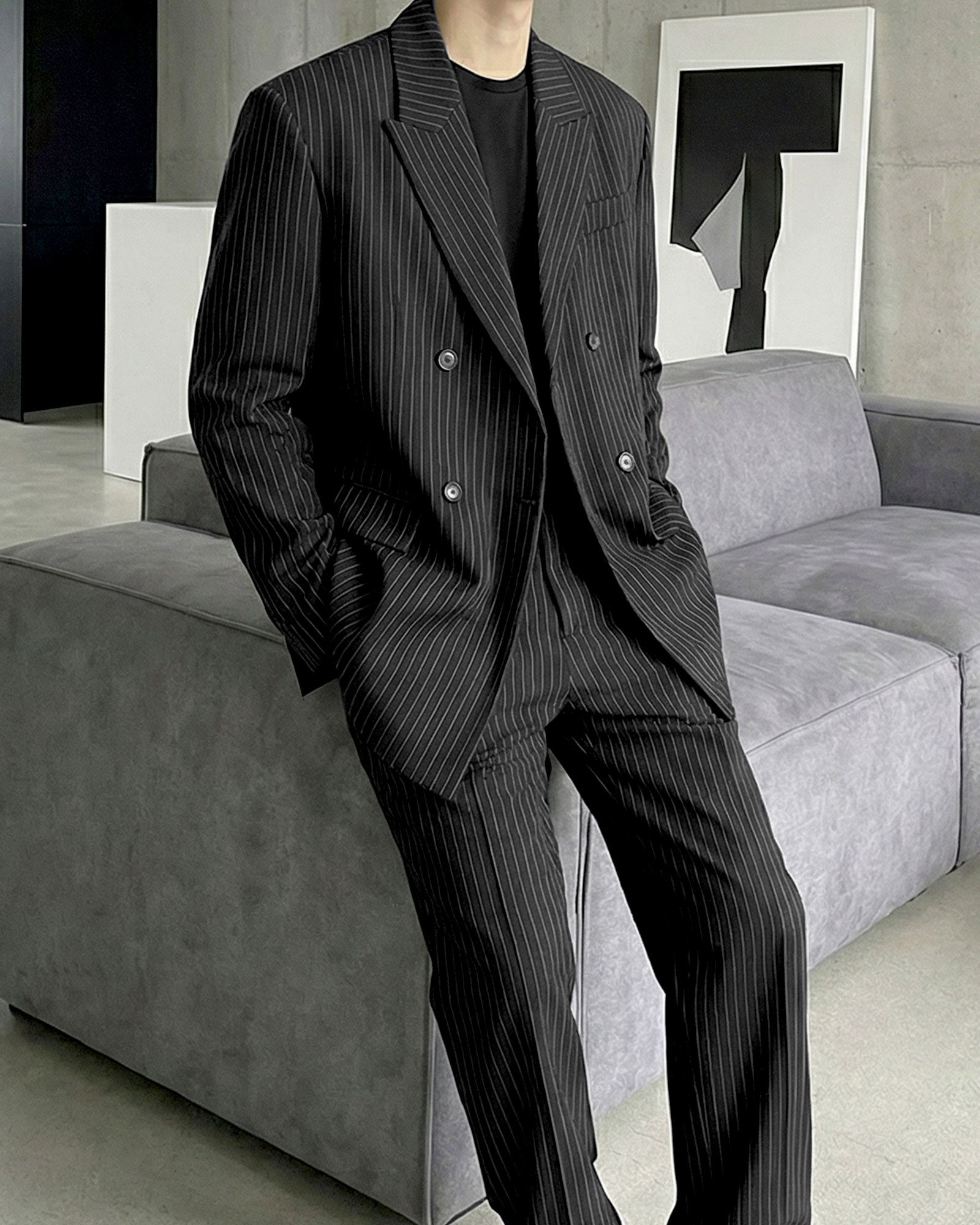 ストライプルーズテーラードセットアップ Ot30066