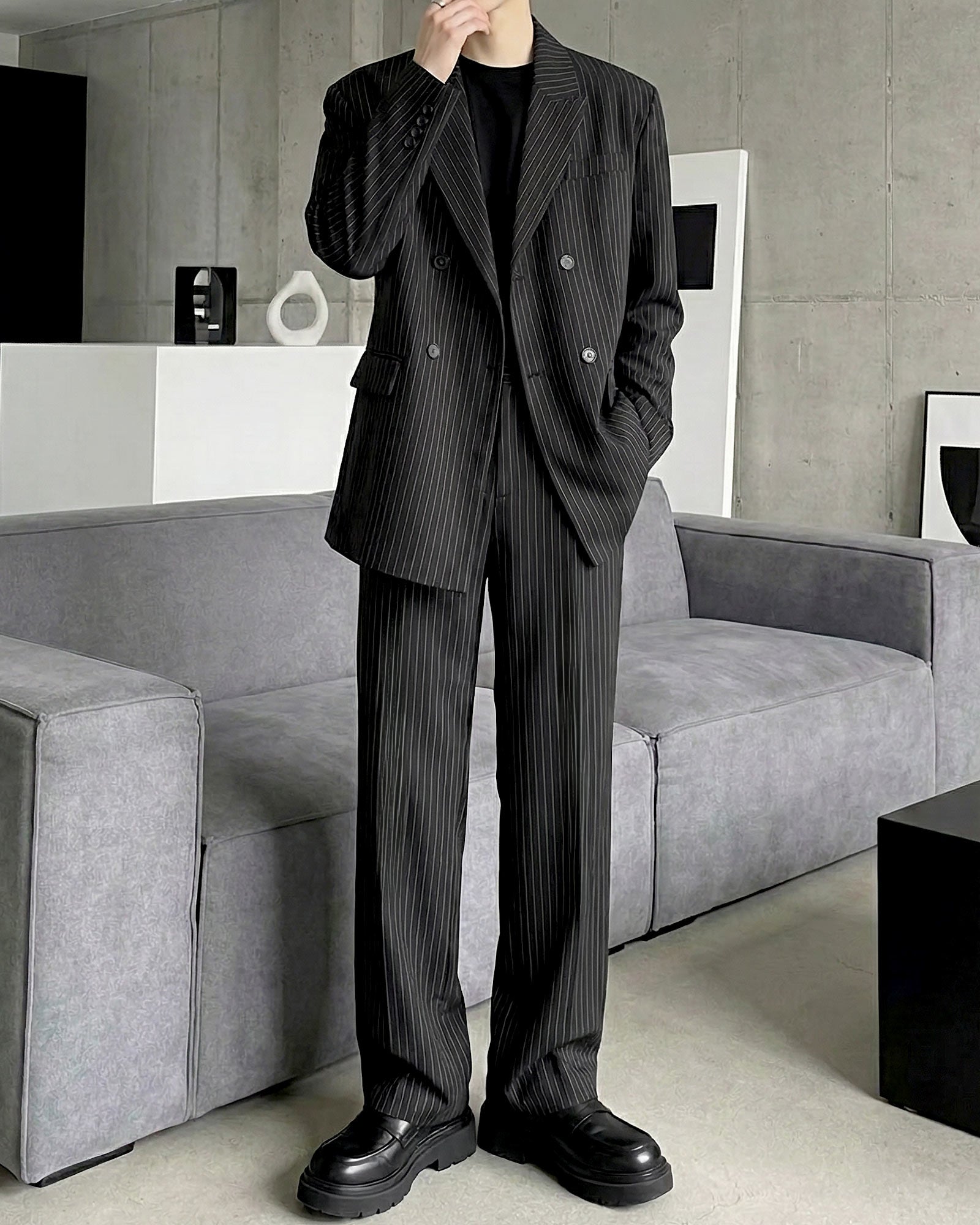 ストライプルーズテーラードセットアップ Ot30066