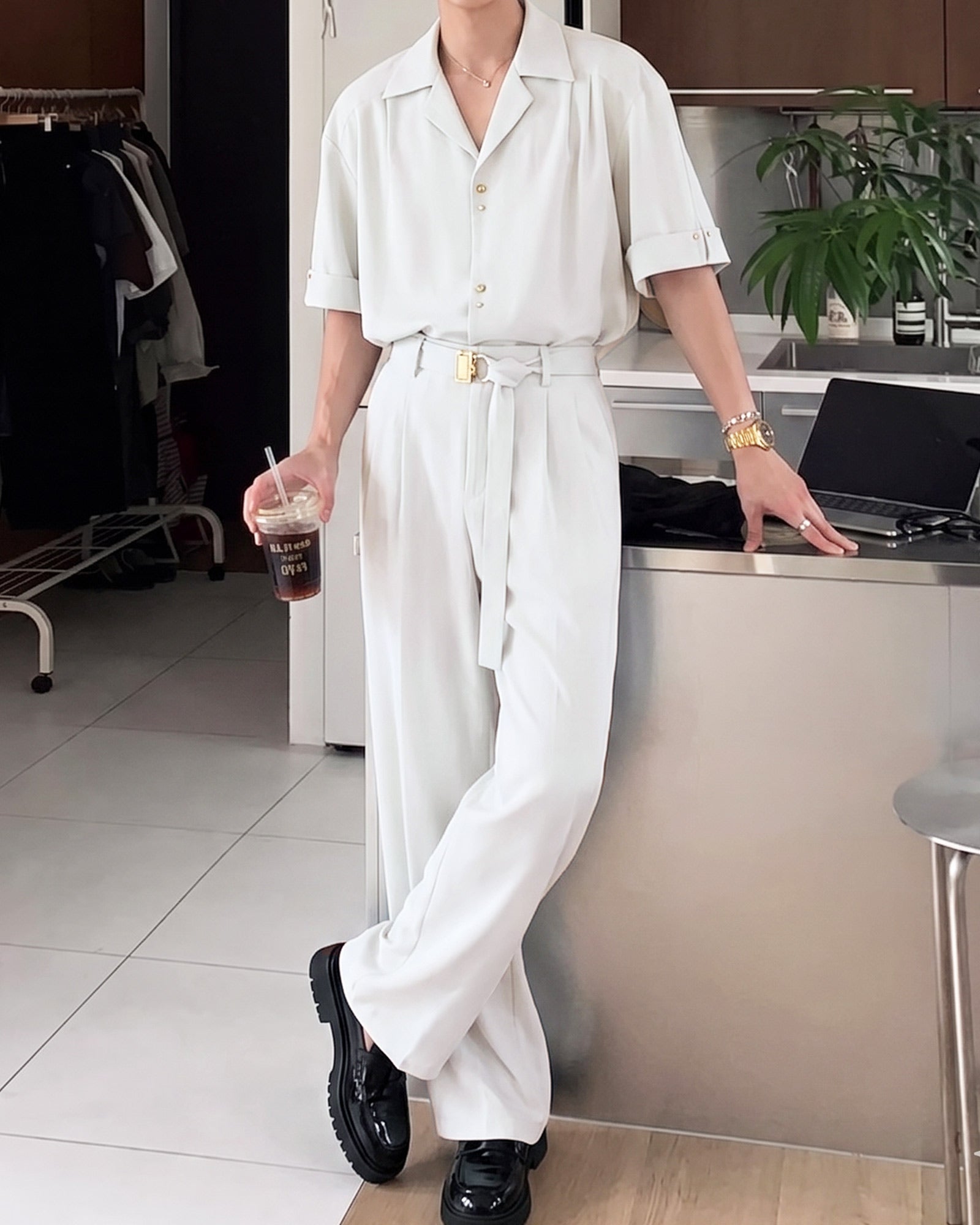 オープンカラーエフォートレスセットアップ Ot30077