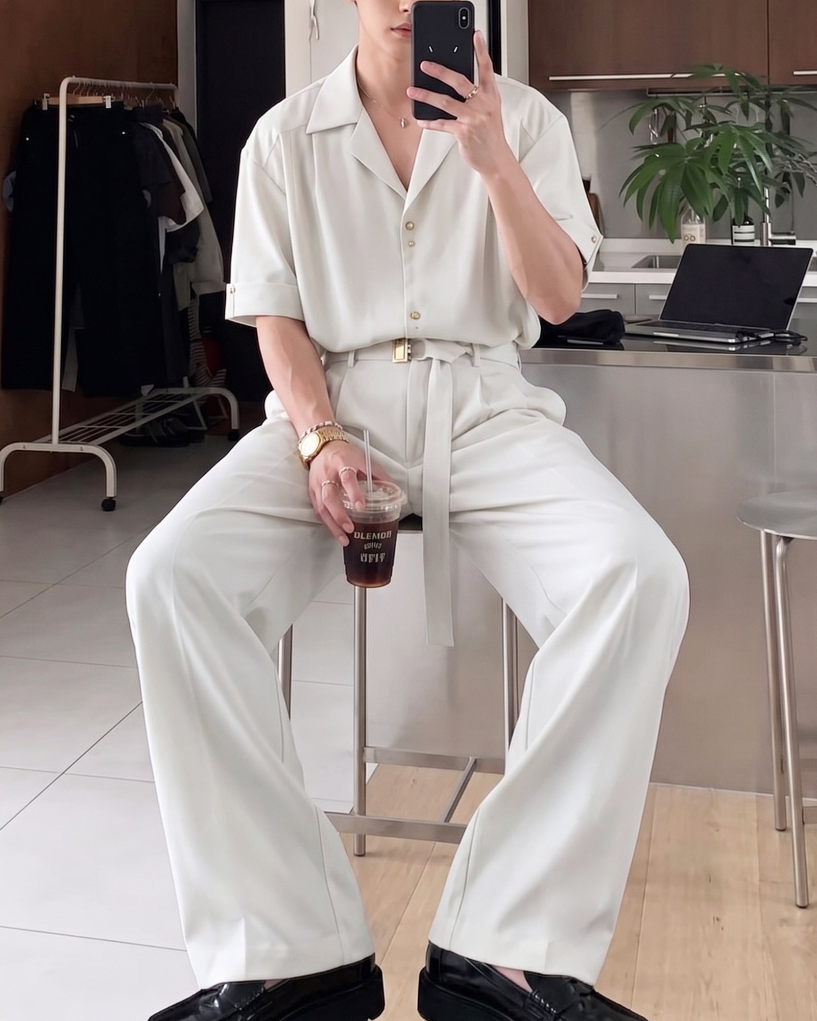 オープンカラーエフォートレスセットアップ Ot30077