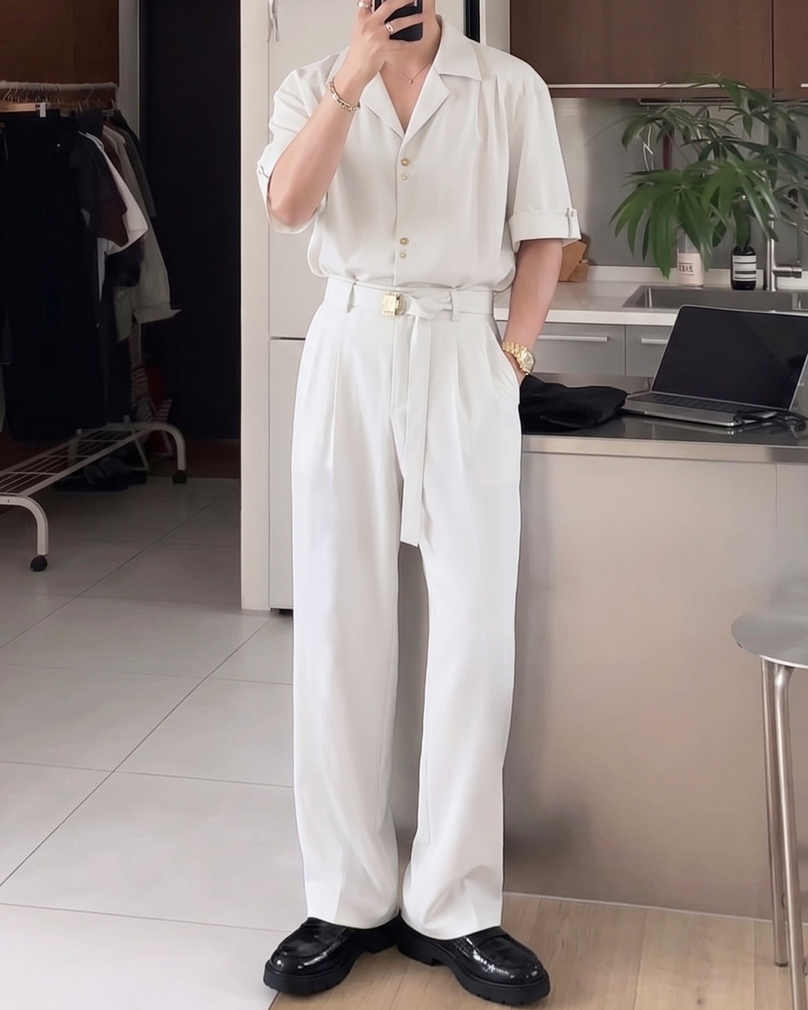 オープンカラーエフォートレスセットアップ Ot30077