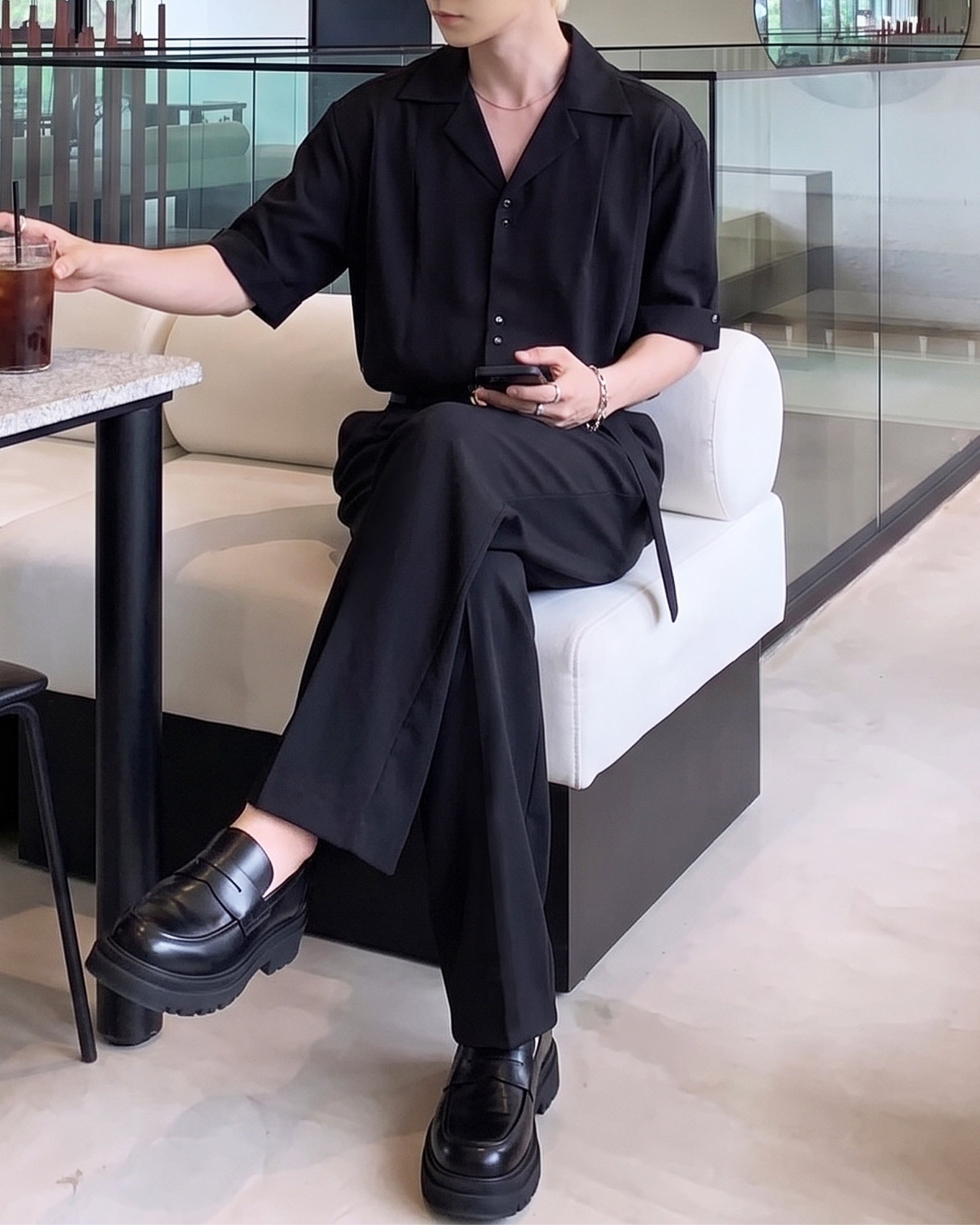 オープンカラーエフォートレスセットアップ Ot30077