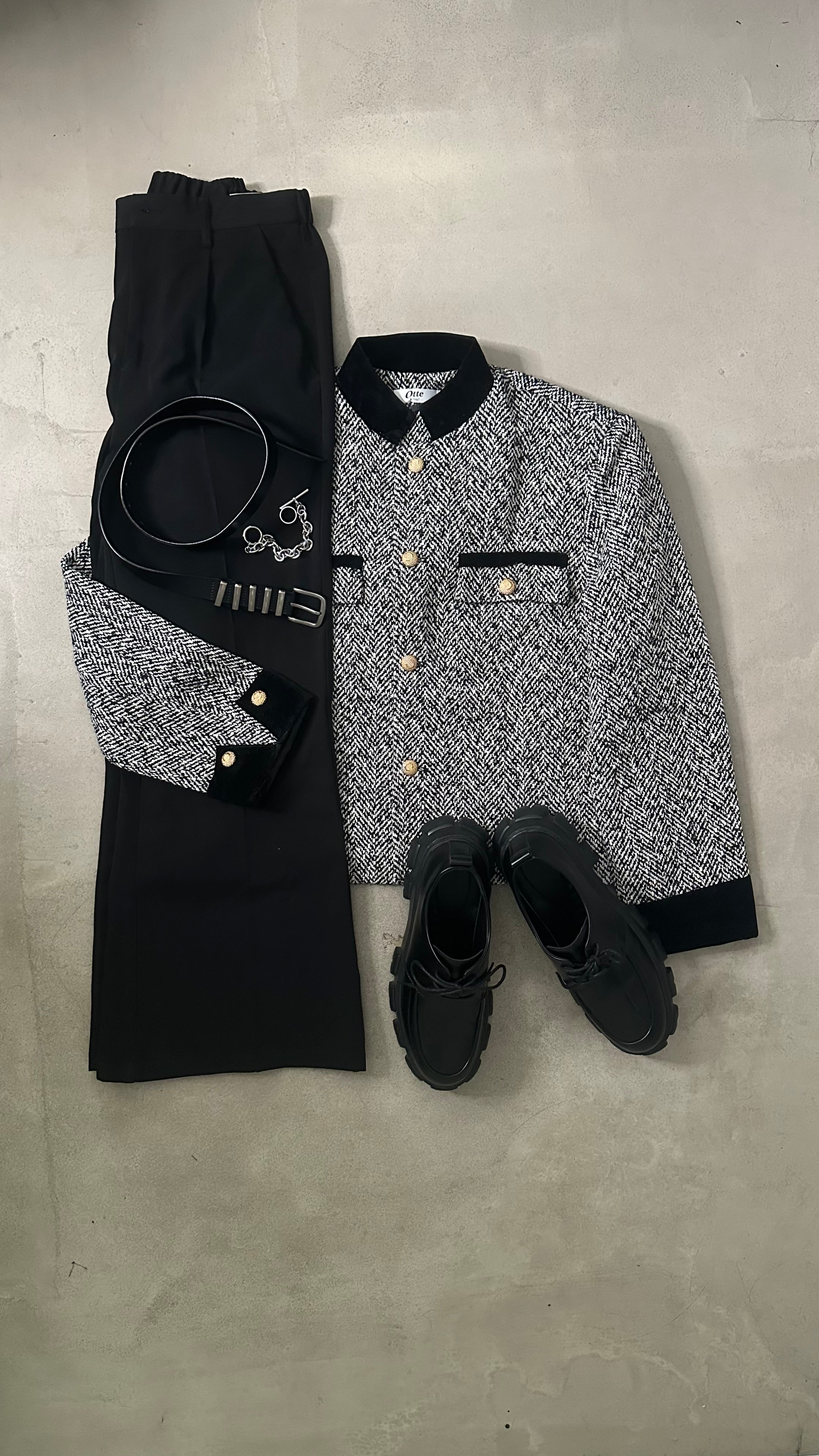 パイピングツイードジャケット Ot30012