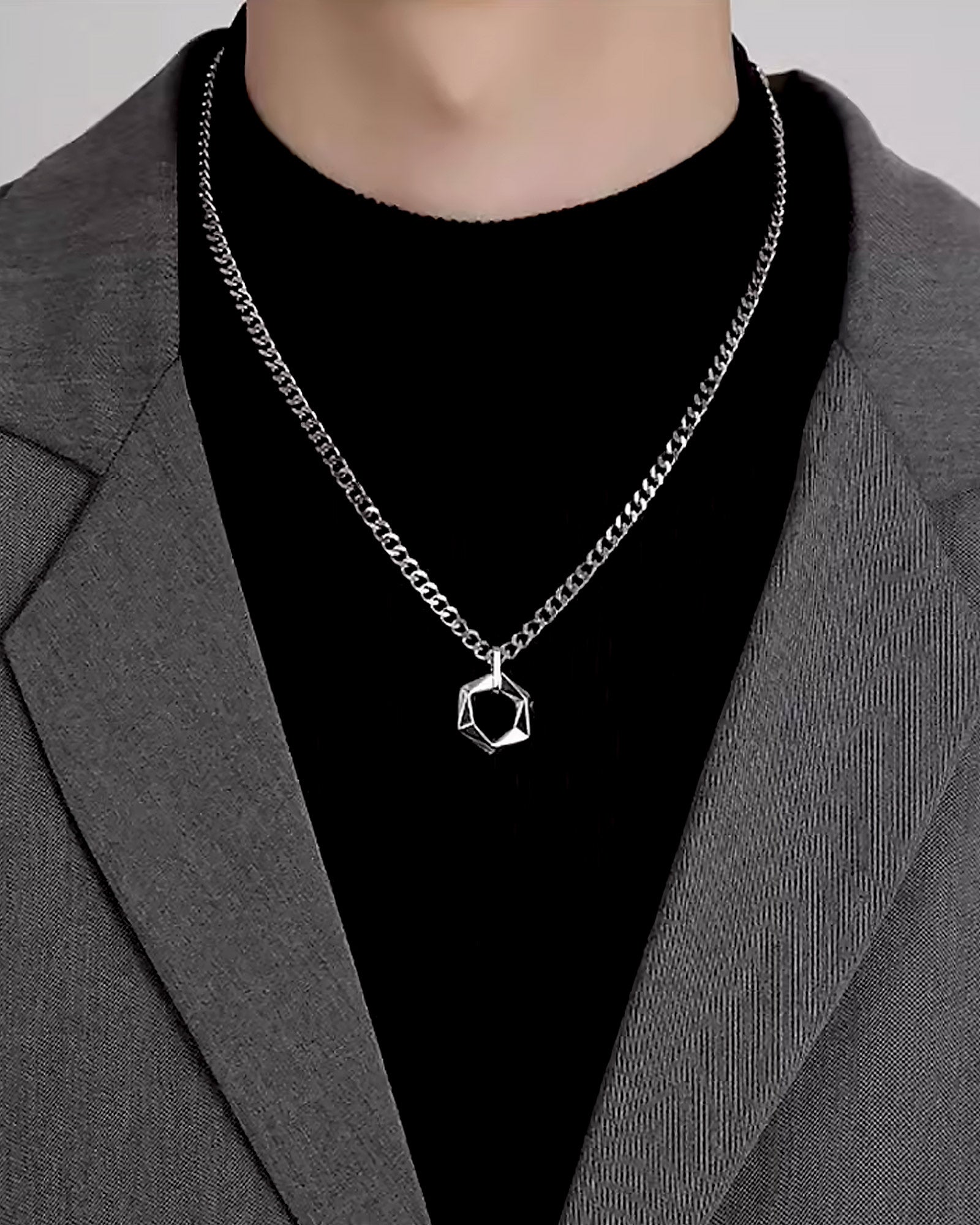 ジオメトリックリングネックレス Ot40004