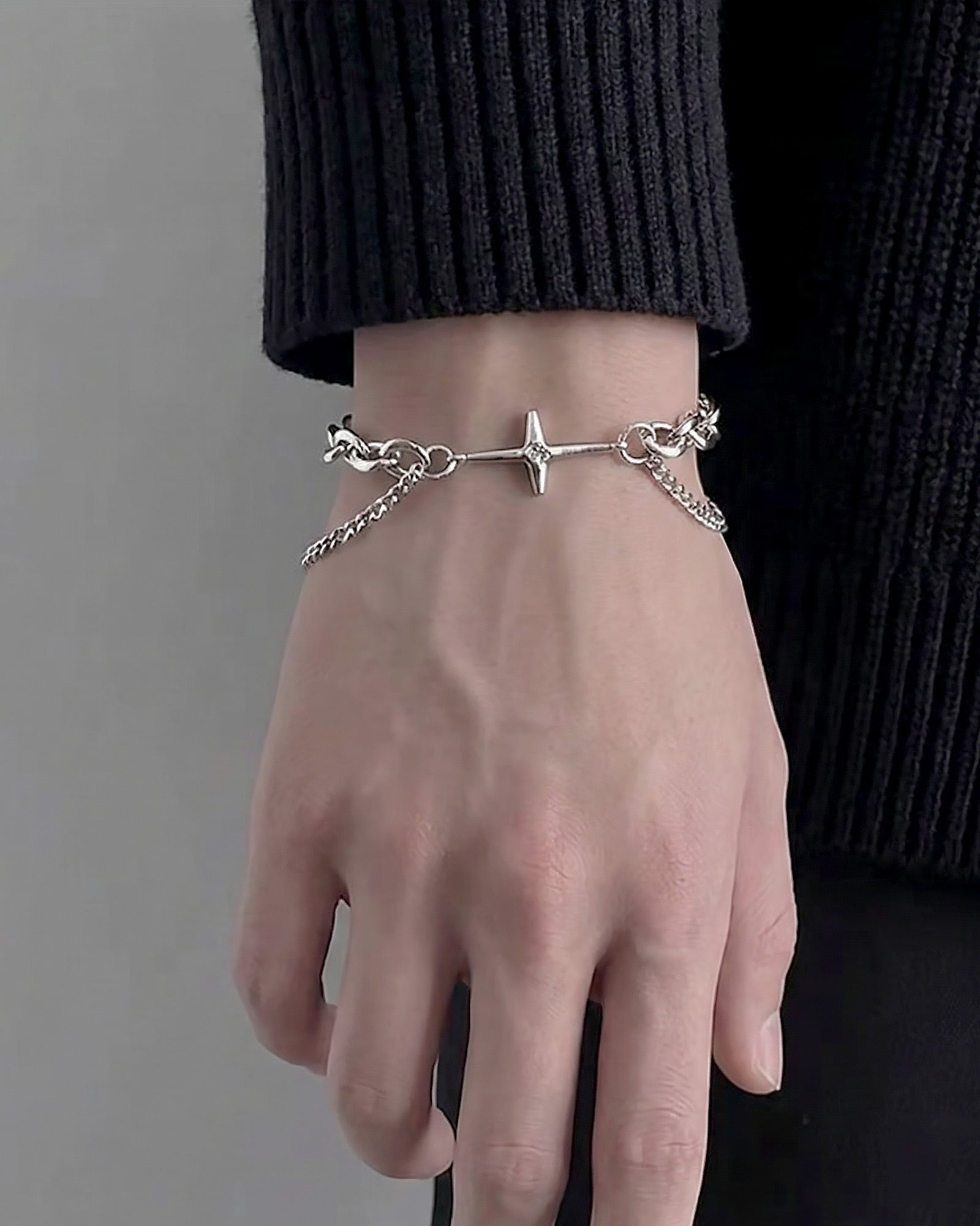 クロススターミックスチェーンブレスレット Ot40006