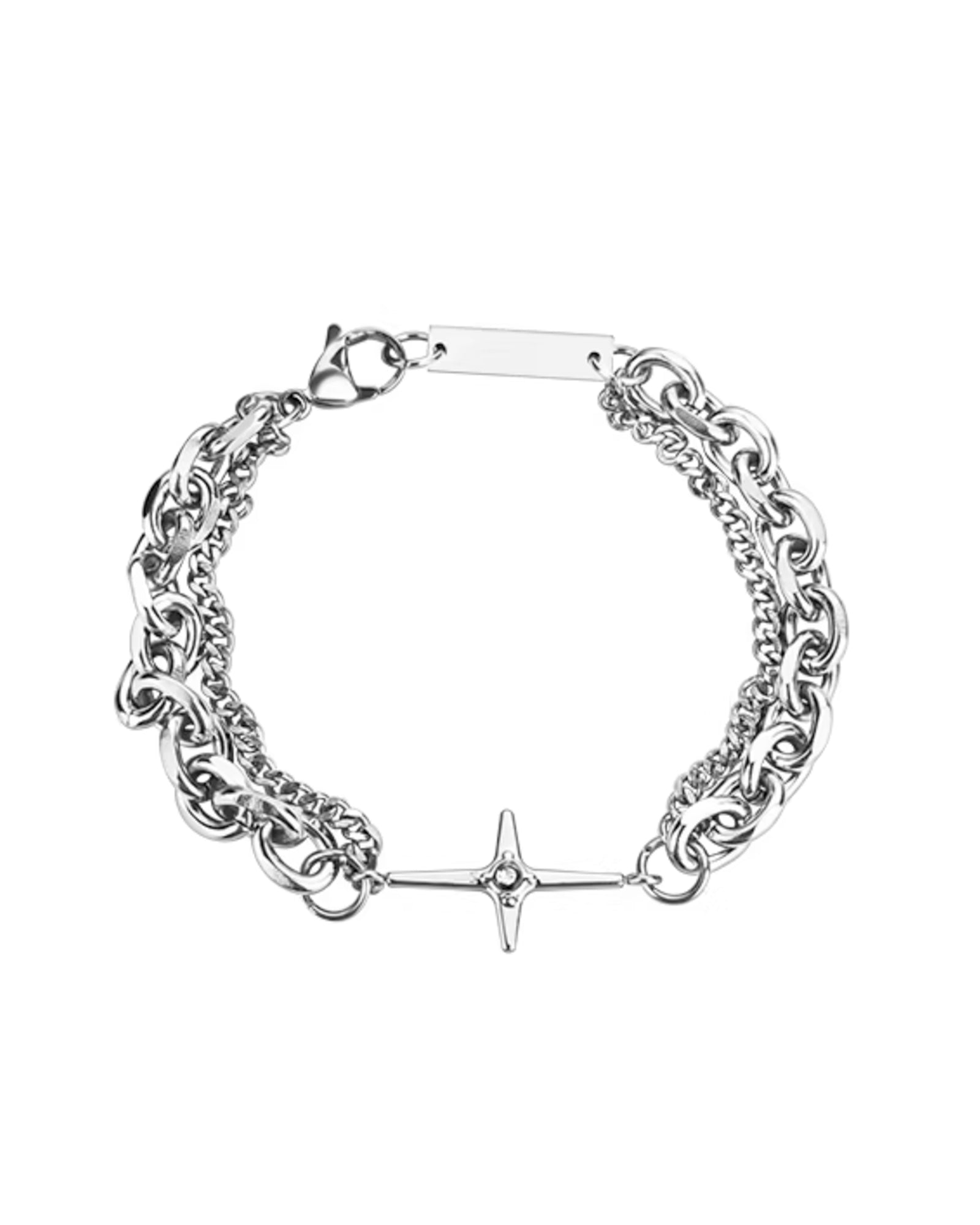 クロススターミックスチェーンブレスレット Ot40006