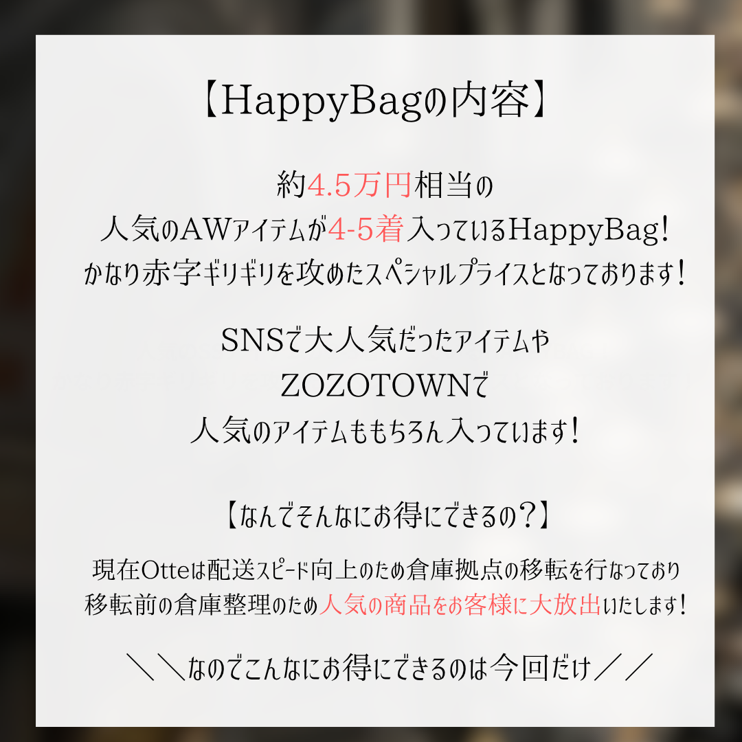 Bセット！AW HAPPY BAG