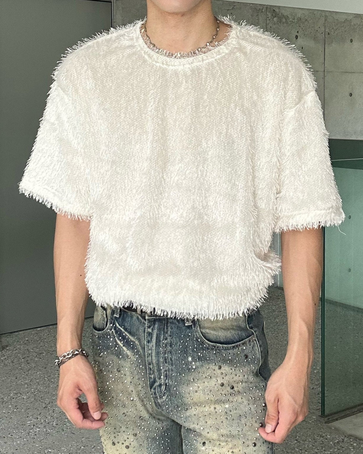 ラウンドネックモヘアTシャツ Ot20075