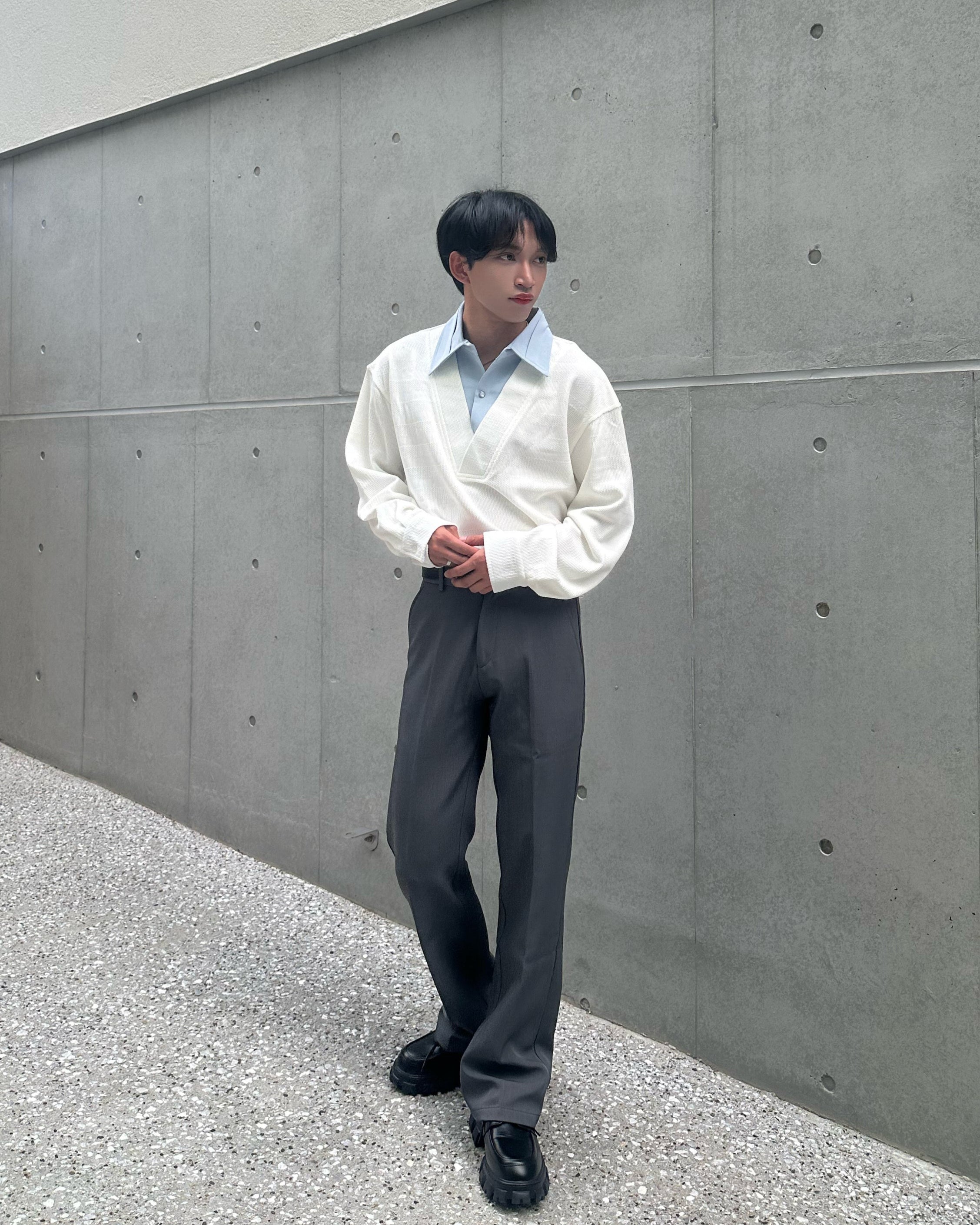 シャツレイヤードトップス Ot20103