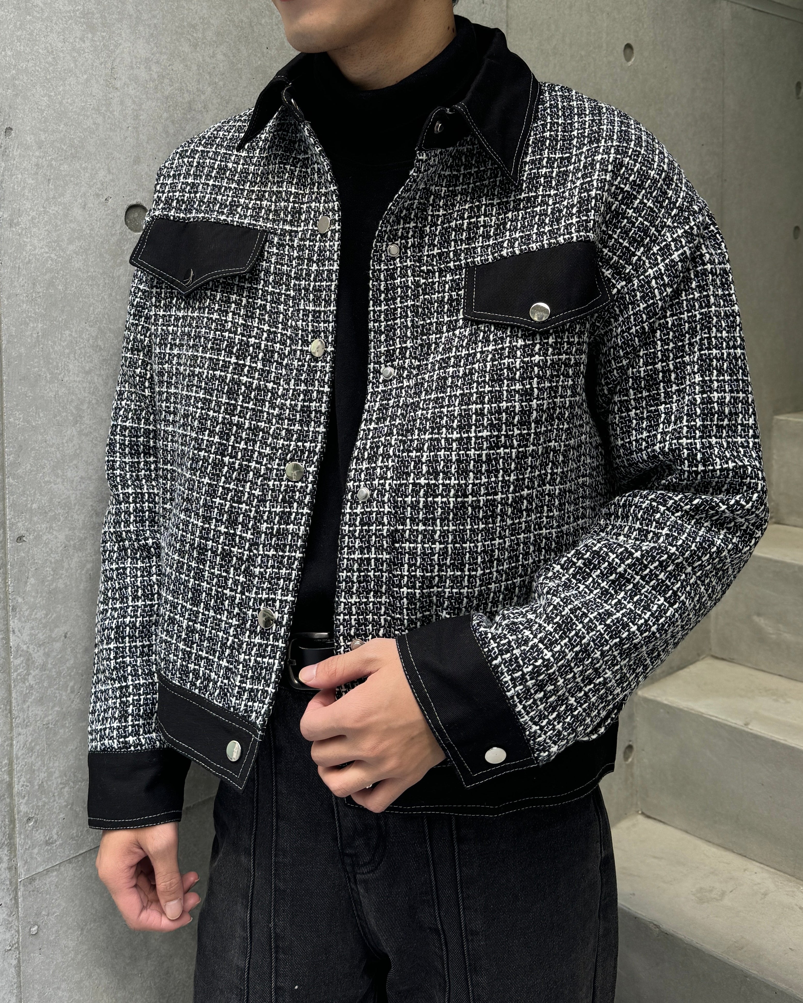 コントラストハンサムショートジャケット Ot4783