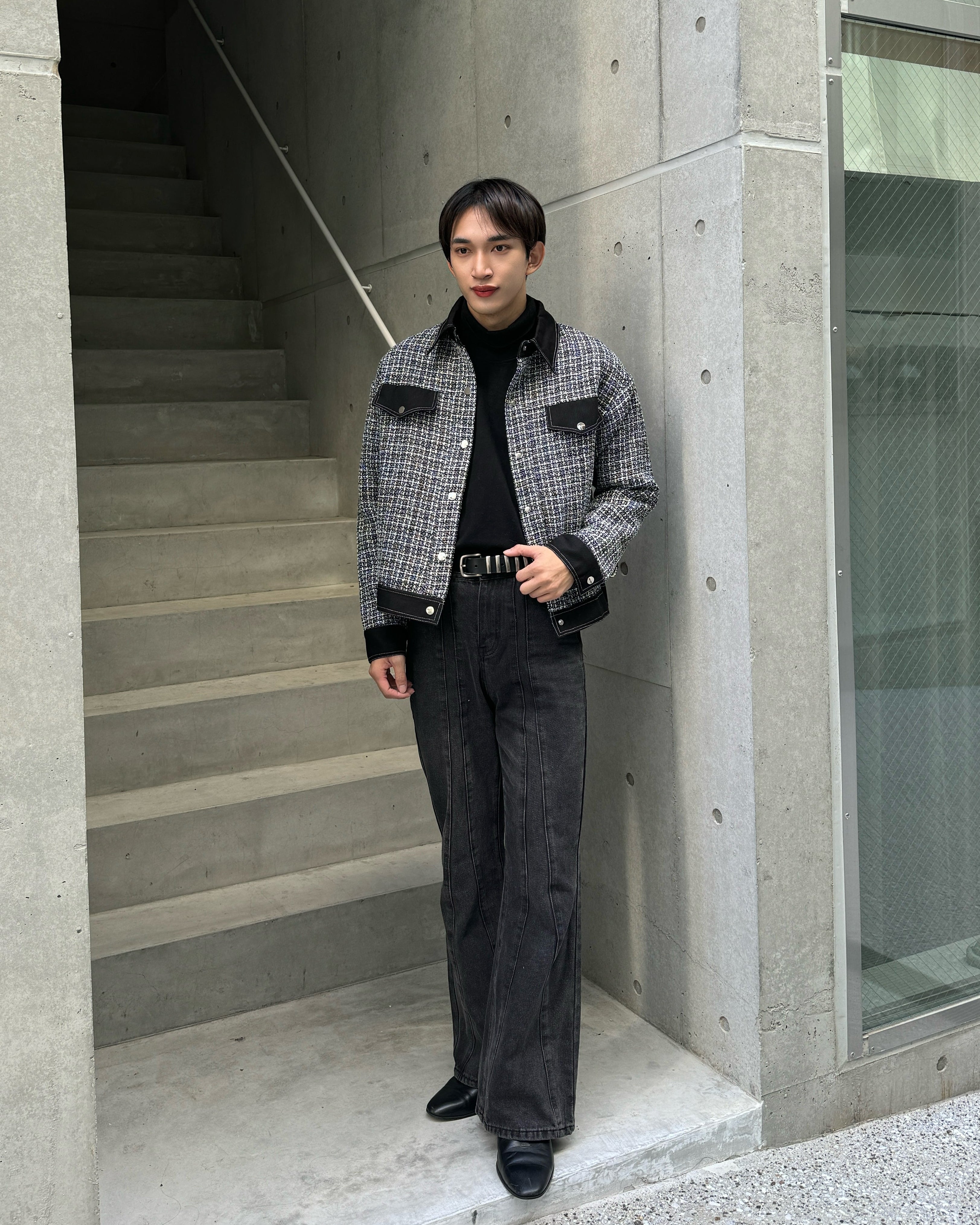 コントラストハンサムショートジャケット Ot4783 | 韓国ファッション