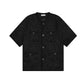 ブラックツイードノーカラーシャツ Ot4701
