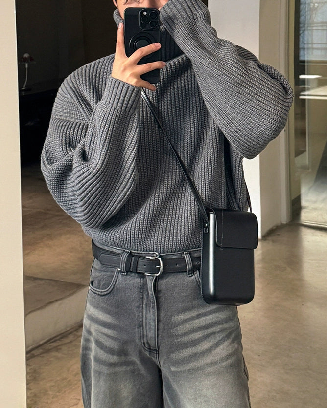 グレーハイネックネックシャツ Ot20122