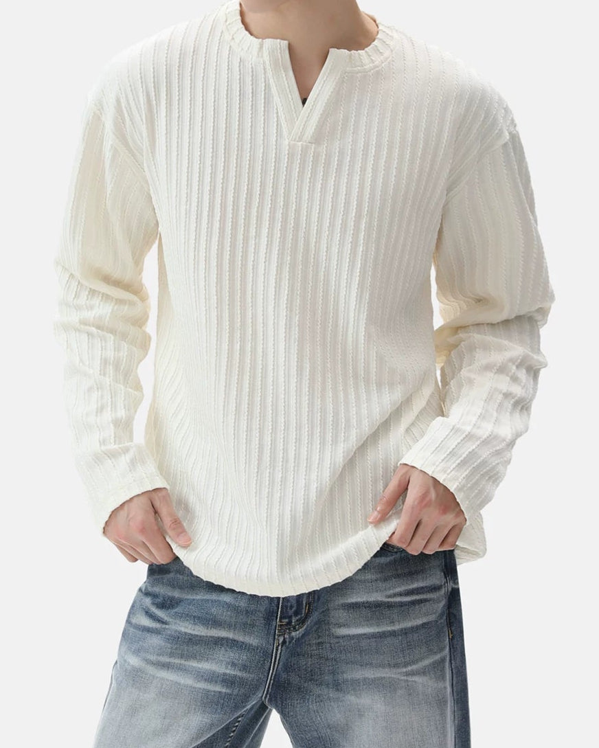 VネックシンプルロングTシャツ Ot20220