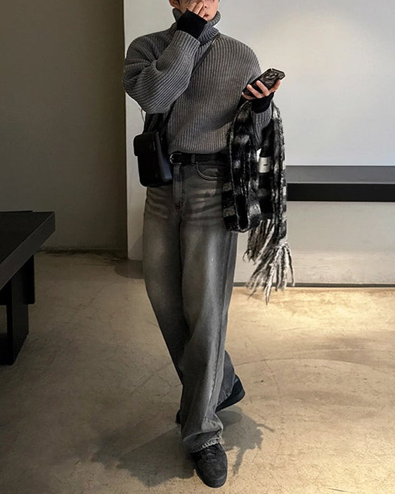 グレーハイネックネックシャツ Ot20122