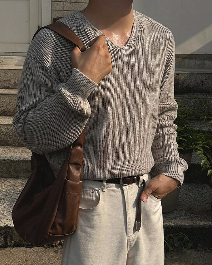 Vネックカジュアルニットシャツ Ot20120