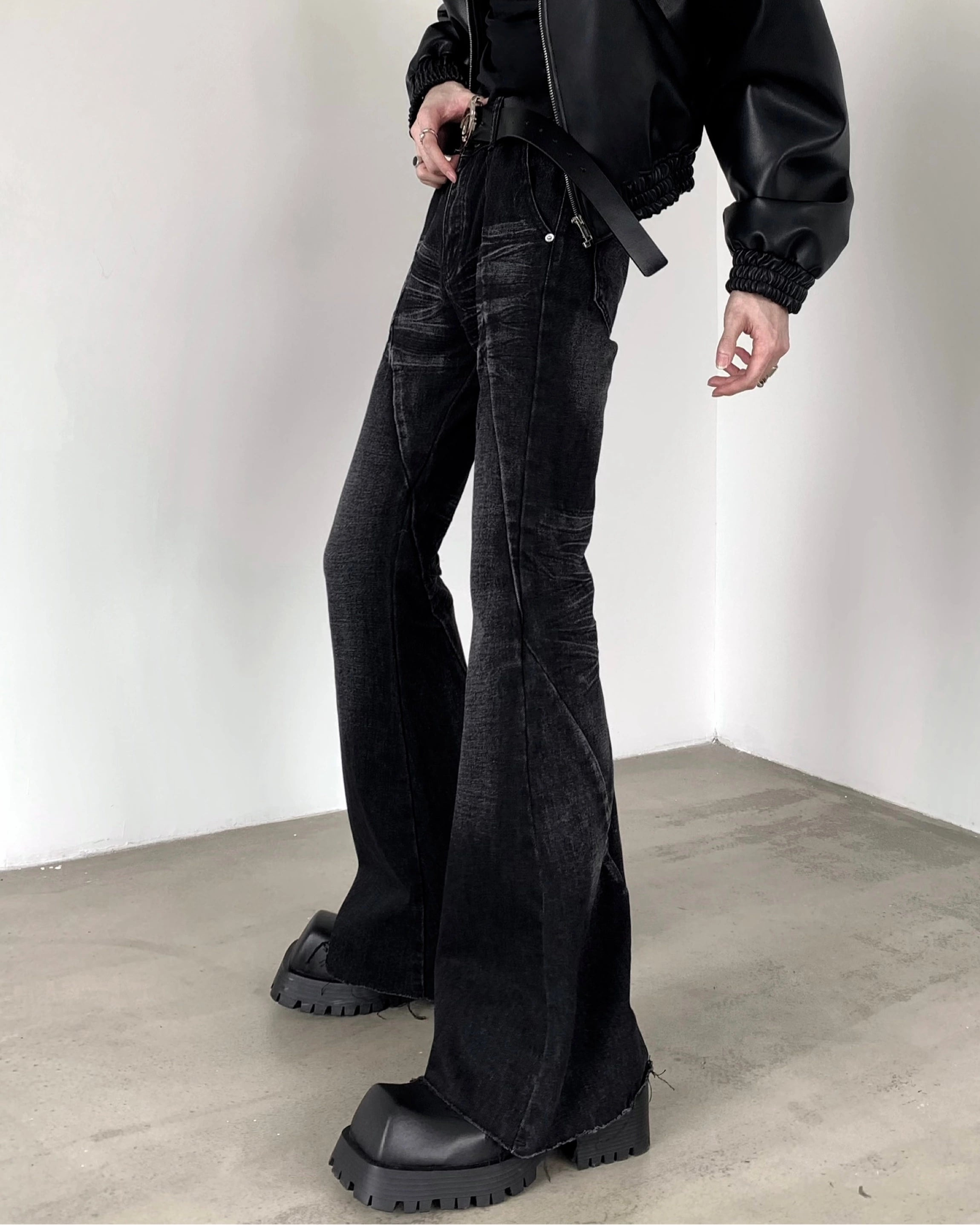 ダークブラックフレアデニム Ot11725