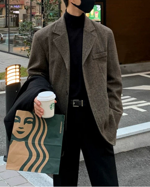 クリーンブラウンウールジャケット Ot30050