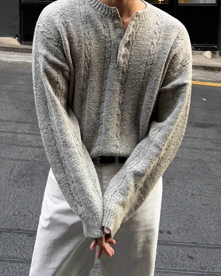 カジュアルヘンリーニットシャツ Ot20119