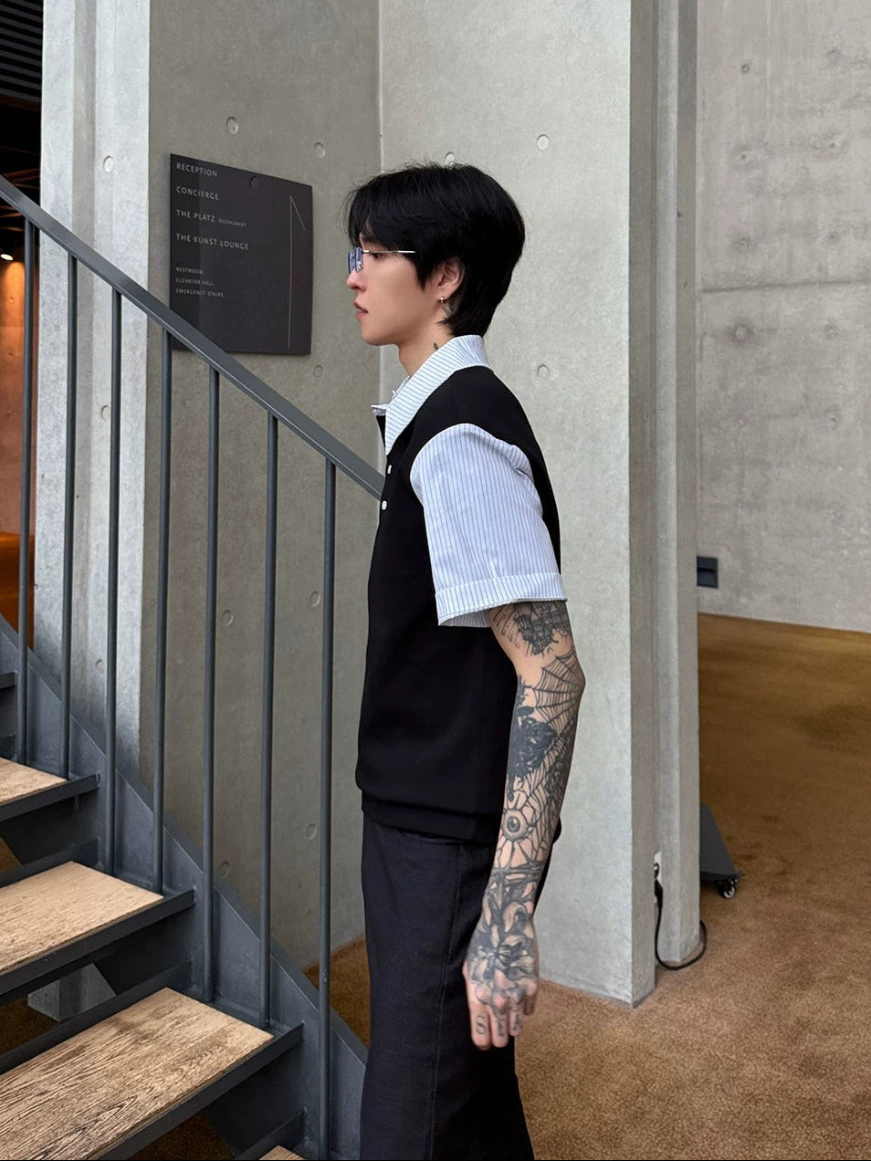 ストライプツーピースシャツ Ot20194