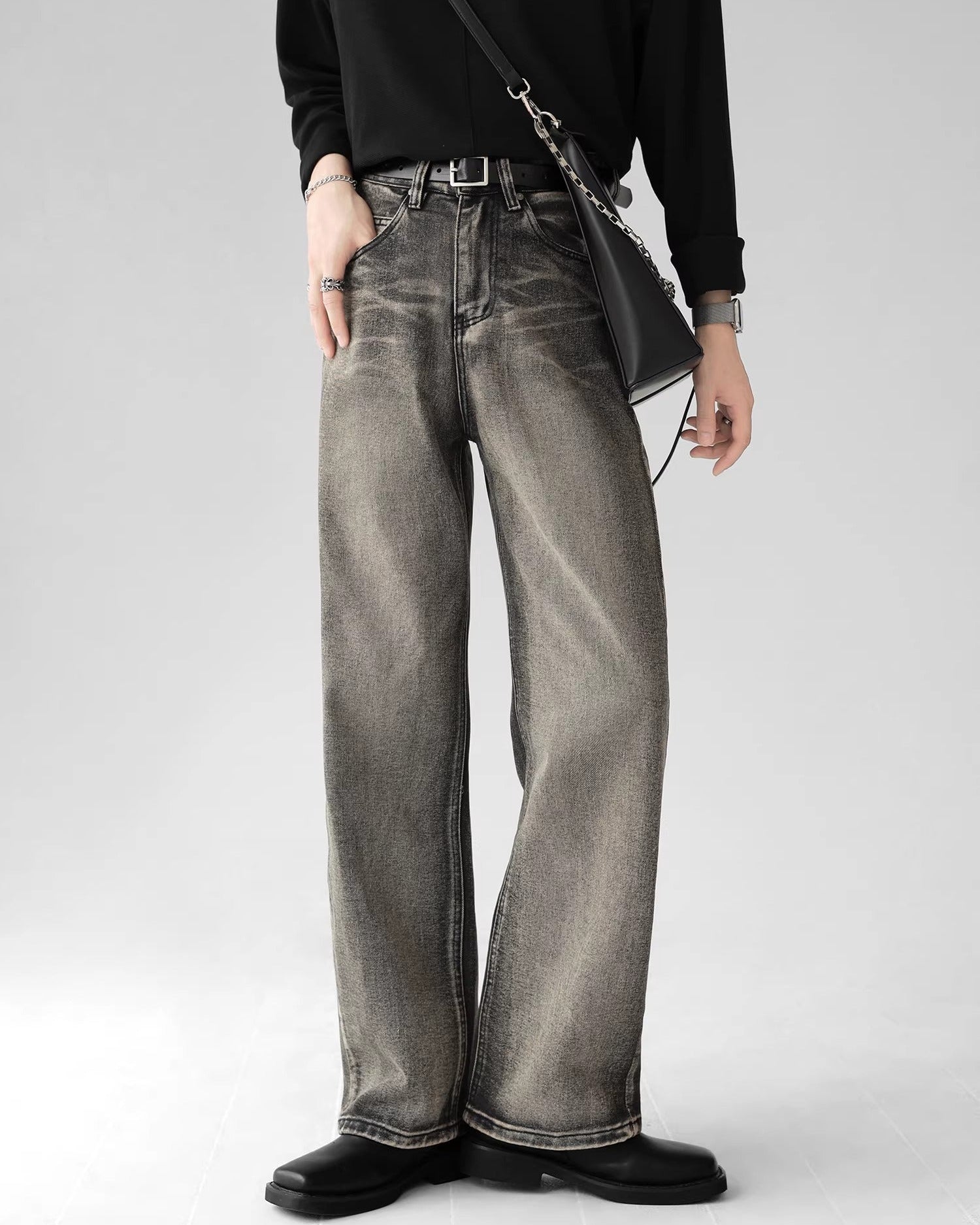 レトロウォッシュドブラックデニム Ot11741