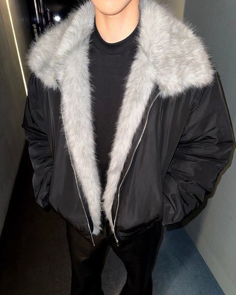 ホワイトファーダウンジャケット Ot30041