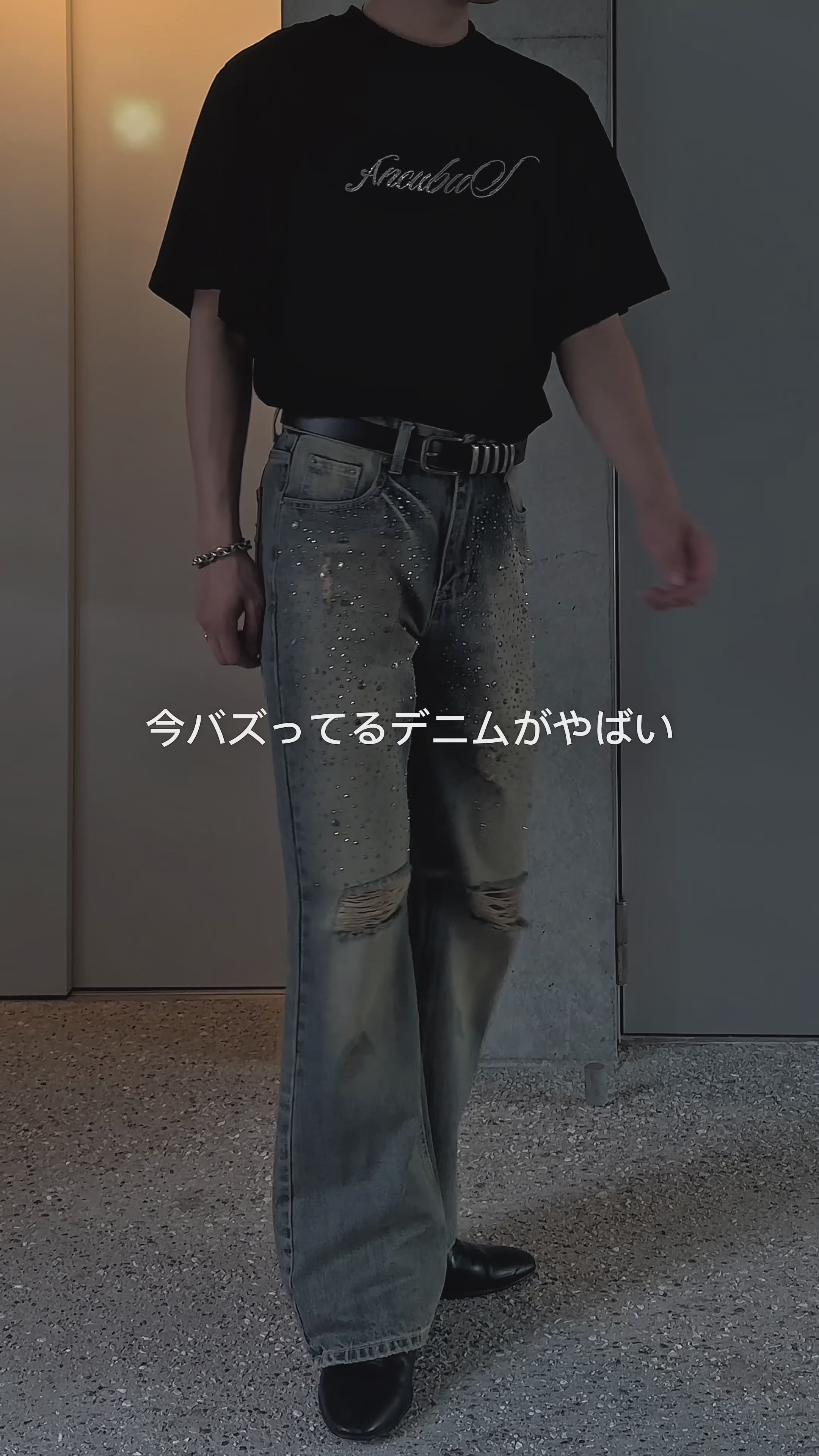 SWAGGER ラメダメージデニム クリスタルダメージラメデニム Ot11708